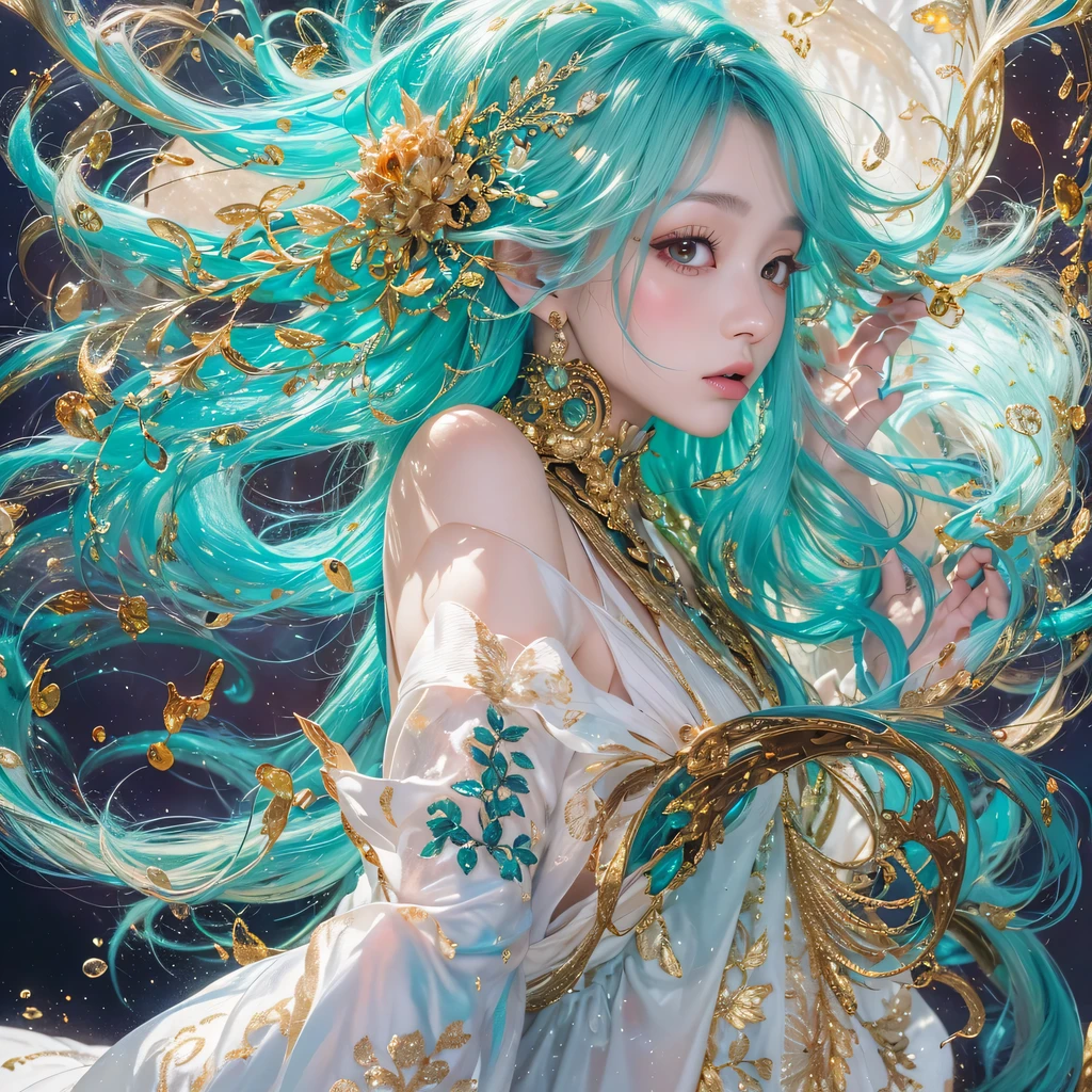 red blue colors,enamel,agate,A flesh-colored world,Blood Blue Maiden 32k(masterpiece,HD,Aoyama Pond,超HD,32k)long flowing bright blue hair,blood pool,Ziddink, a color,grumpy (After greeting), (Linen scarf), fighting stance, looking at the ground, long white hair, Floating bright blue, Fire cloud gold headdress, Chinese long-sleeved gold silk burgundy garment, (Abstract metaverse splash:1.2), White background,Peony flower vitality protector(realistically:1.4),bright purple hair,Smoke on the road,The background is very pure, high resolution, detail, RAW photos, Sharp Re, Nikon D850 film photo by Jefferies Lee 4 Kodak Portra 400 camera F1.6 guns, colorful, Ultra-realistic and vivid textures, dramatic lighting, Unreal Engine Art Station Trend, Sinest 800,一个有着long flowing bright blue hair的女孩,huge colorful bubbles