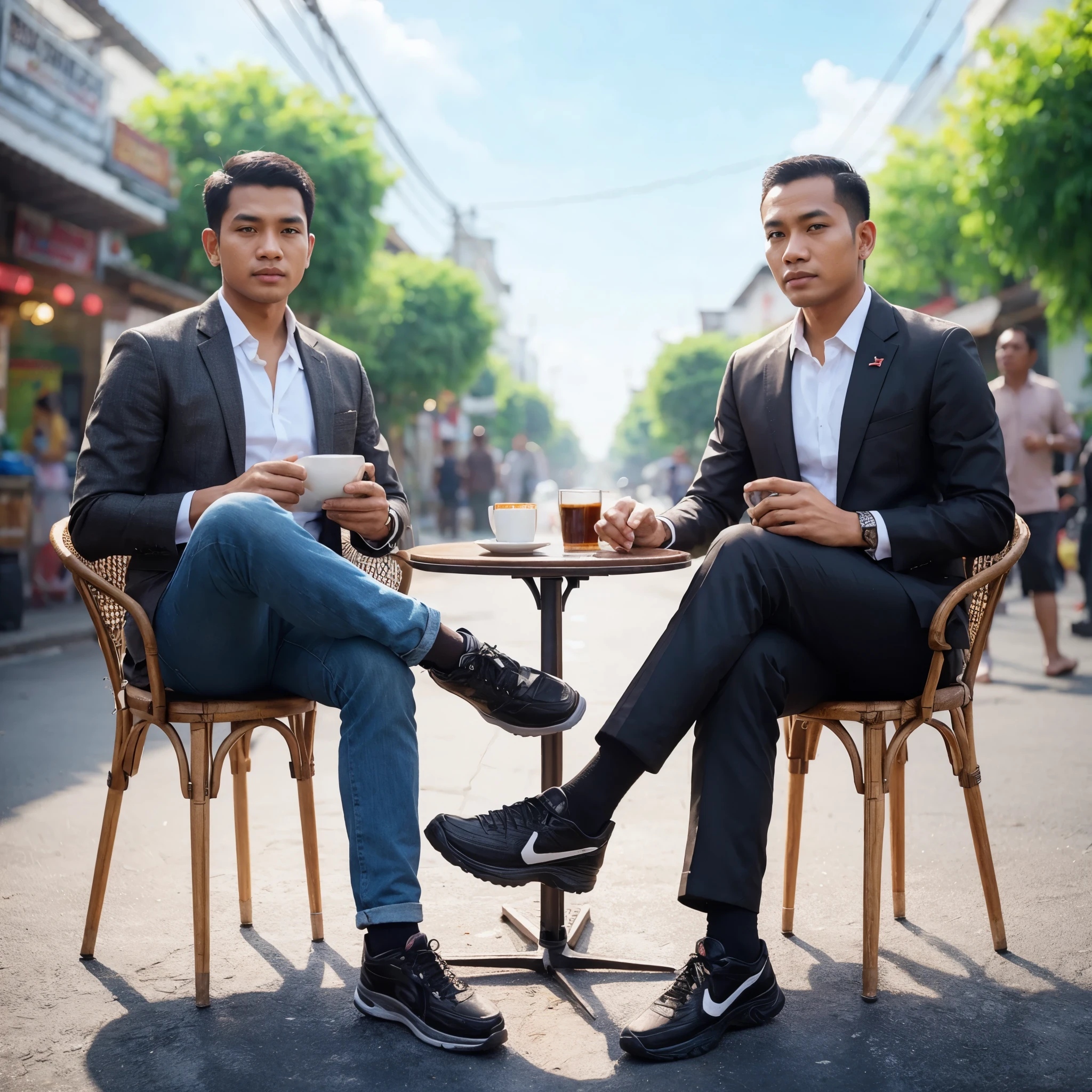 Indonesian men short hair realistic HD