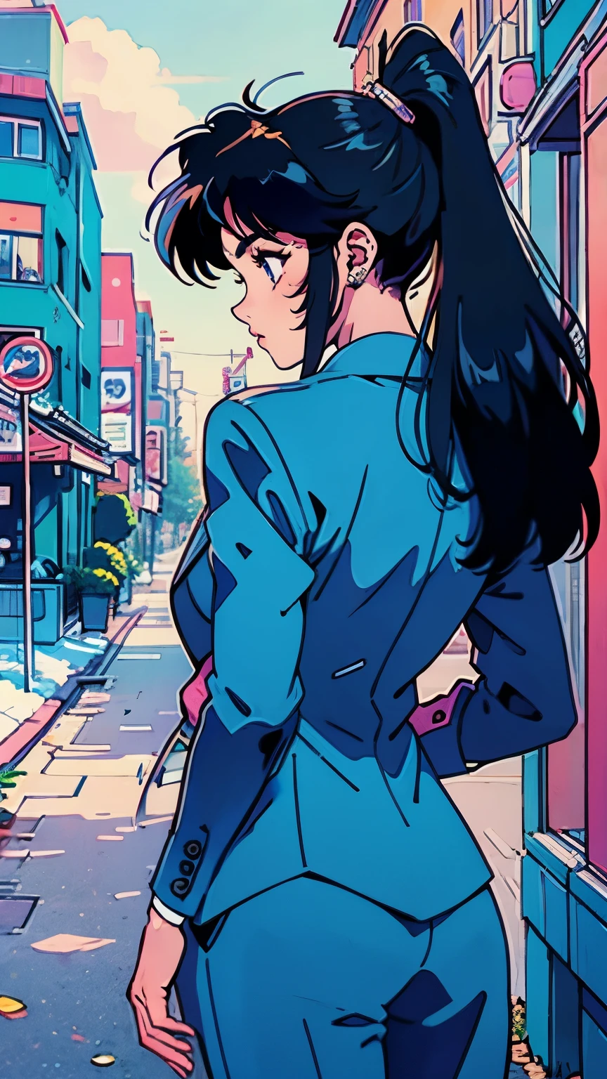 long sleeve, Blue suit