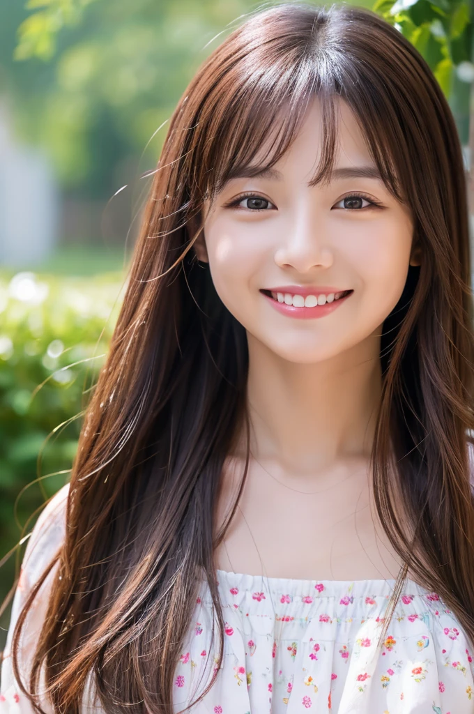 AI beauty with 8K resolution、long hair、smile、gentle eyes、whole body