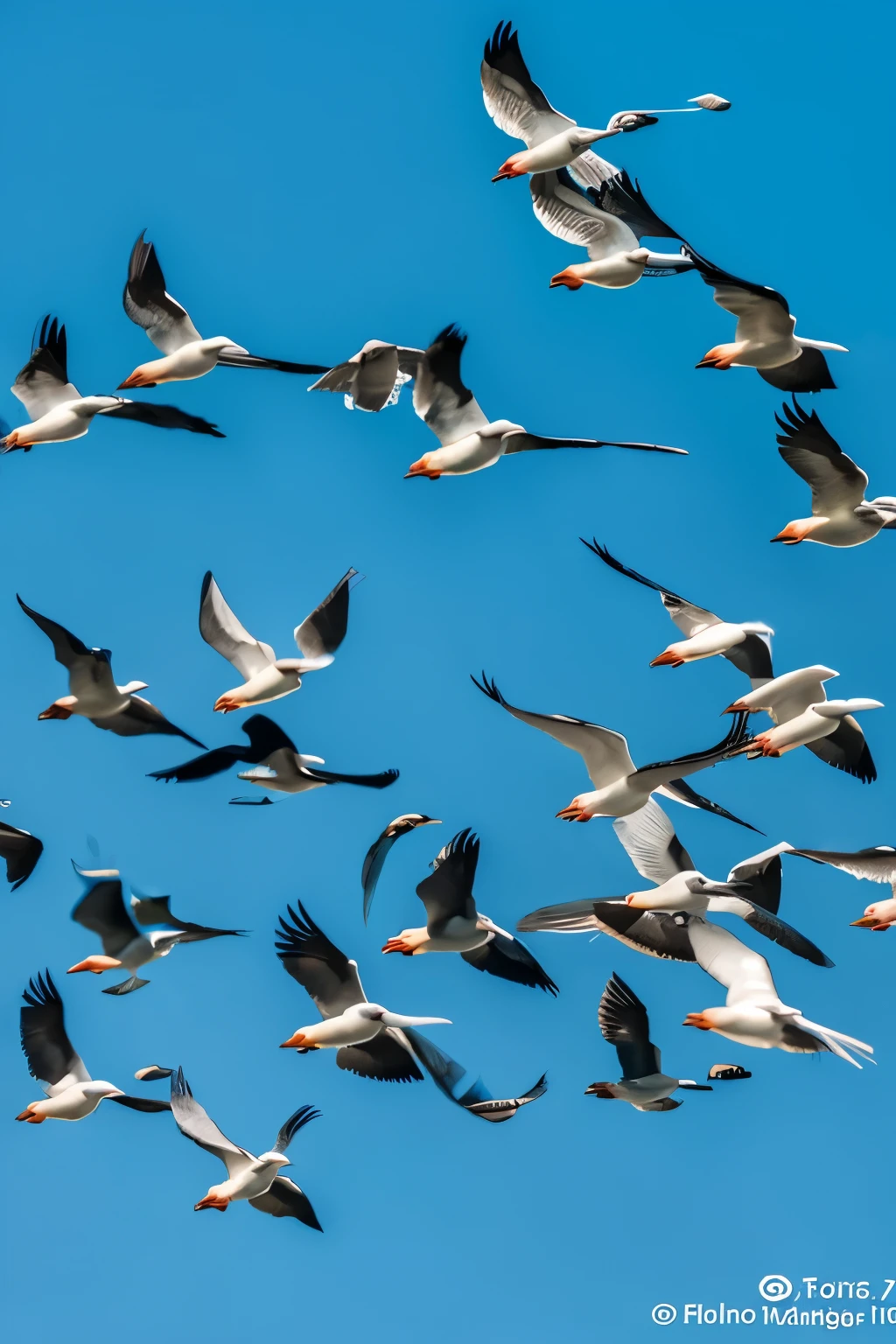 Flock of wild birds