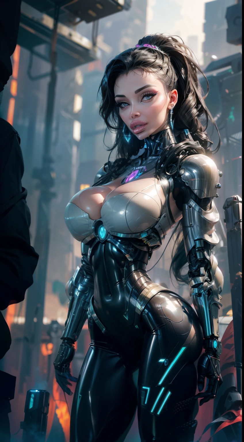 (Aletta ocean face), Arafed Mujer con un traje futurista posando para una foto, en armadura futurista blanca, girl in mecha cyber armor, Renderizado del motor irreal + una diosa, Armadura cyborg de porcelana, Armadura blanca brillante, cuerpo cyborg ginoide, Hermosa y atractiva cyborg femenina, Diferentes cibertrajes, Hermosa cyborg hembra, Hermosa chica blanca cyborg, Con armadura futurista, Perfecto cyborg hembra