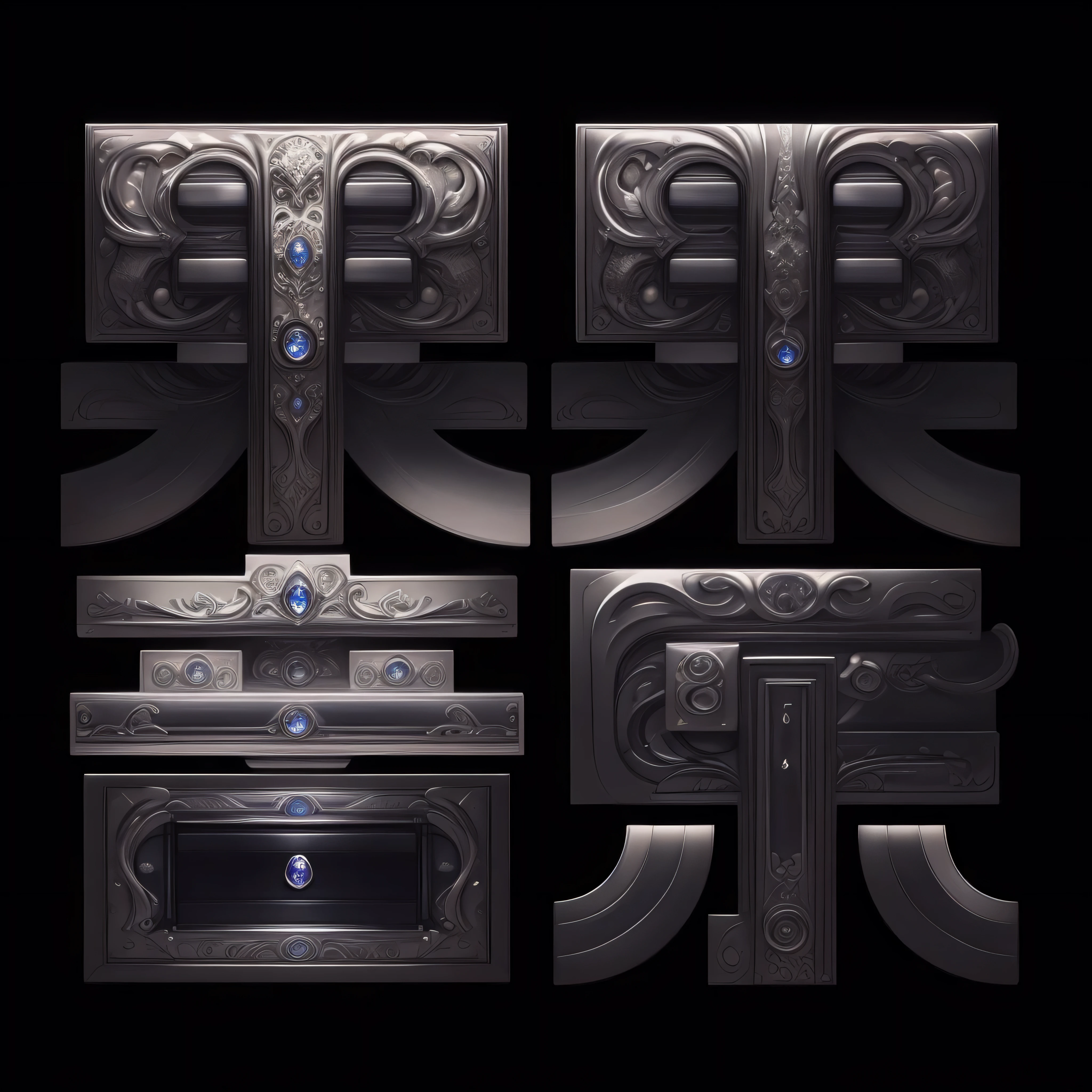 simple pure black background，masterpiece，best quality，super detailed，gem setting pattern