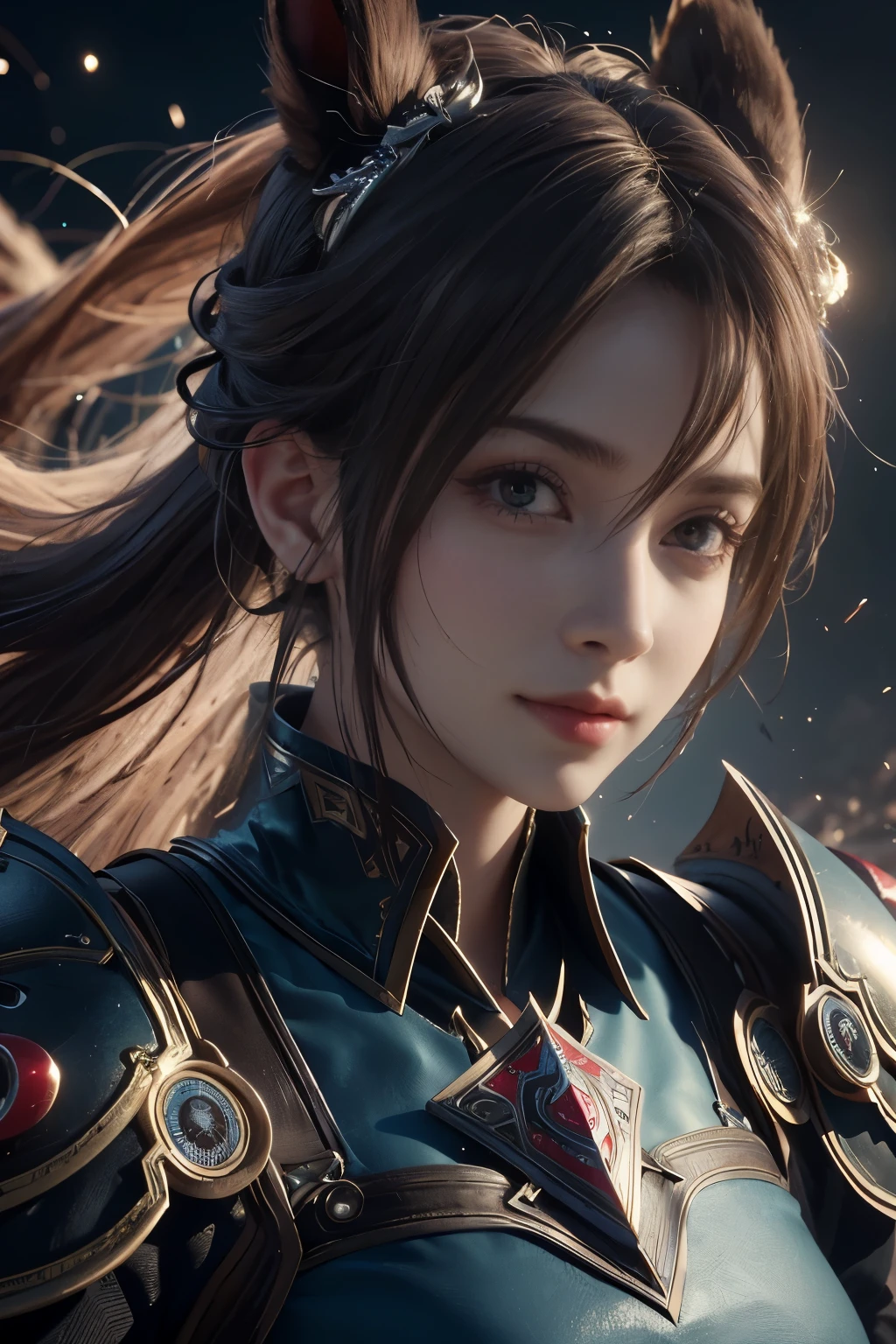 Game art,The best picture quality,Highest resolution,8K,(A bust photograph),(Portrait),(Head close-up:1.5),(Rule of thirds),Unreal Engine 5 rendering works, (The Girl of the Future),(Female Warrior),
20岁少女,((Hunter)),An eye rich in detail,(Big breasts),优雅高贵,冷漠,勇敢的,
(Medieval-style fur combat clothing,Glowing magic lines,Fur clothing with rich details),Medieval Lady Knight,Medieval ranger,
拍照姿势,简单背景,Movie lights,Ray tracing,Game CG,((3D Unreal Engine)),oc渲染反射纹