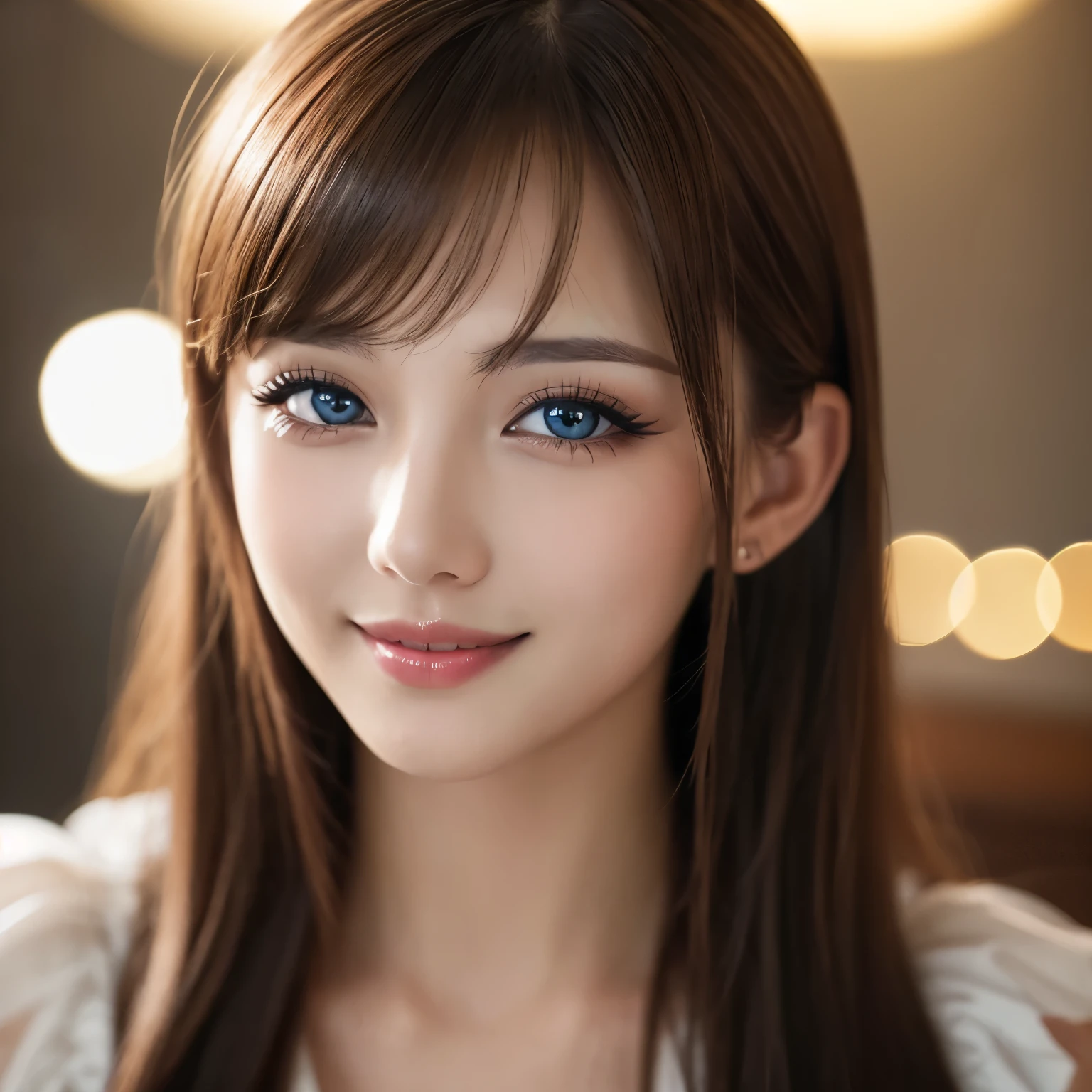 ((highest quality、table top、8K、best image quality、extremely complex and detailed depiction))、1 german prostitute、blue eyes、brown hair、solo、Blurry background of classy german brothel、(The most obscene german whore costumes:1.1)、very intricate decoration、Look at me、a bewitching slight smile、perfect makeup、long eyelashes、lipstick、(perfect anatomy:1.1)、slight smile、(Huge premium bedroom blurred background:1.1)、(close up of face:1.5)、Super high-definition sparkling eyes、ultra high definition hair、Beautiful skin with ultra-high definition gloss and moisture、Ultra high definition perfect teeth、Ultra high definition beautiful face、(The most moody and romantic warm lighting:1.1)