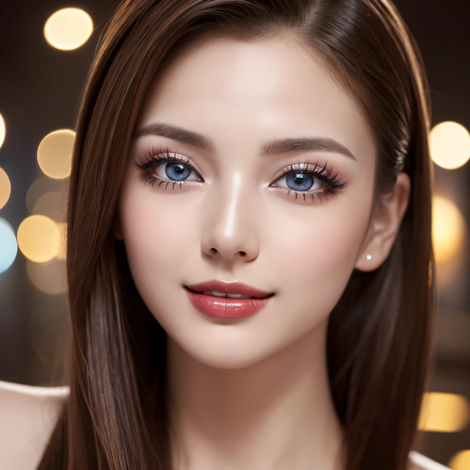 ((highest quality、table top、8K、best image quality、extremely complex and detailed depiction))、1 german prostitute、German face、blue eyes、brown hair、solo、Blurry background of classy german brothel、(The most luxurious german whore costumes:1.1)、(finest prostitute costume:1.1)、very intricate decoration、Look at me、a bewitching slight smile、perfect makeup、long eyelashes、lipstick、(perfect anatomy:1.1)、slight smile、(Huge premium bedroom blurred background:1.1)、(close up of face:1.5)、Super high-definition sparkling eyes、ultra high definition hair、Beautiful skin with ultra-high definition gloss and moisture、Ultra high definition perfect teeth、Ultra high definition beautiful face、(The most moody and romantic warm lighting:1.1)