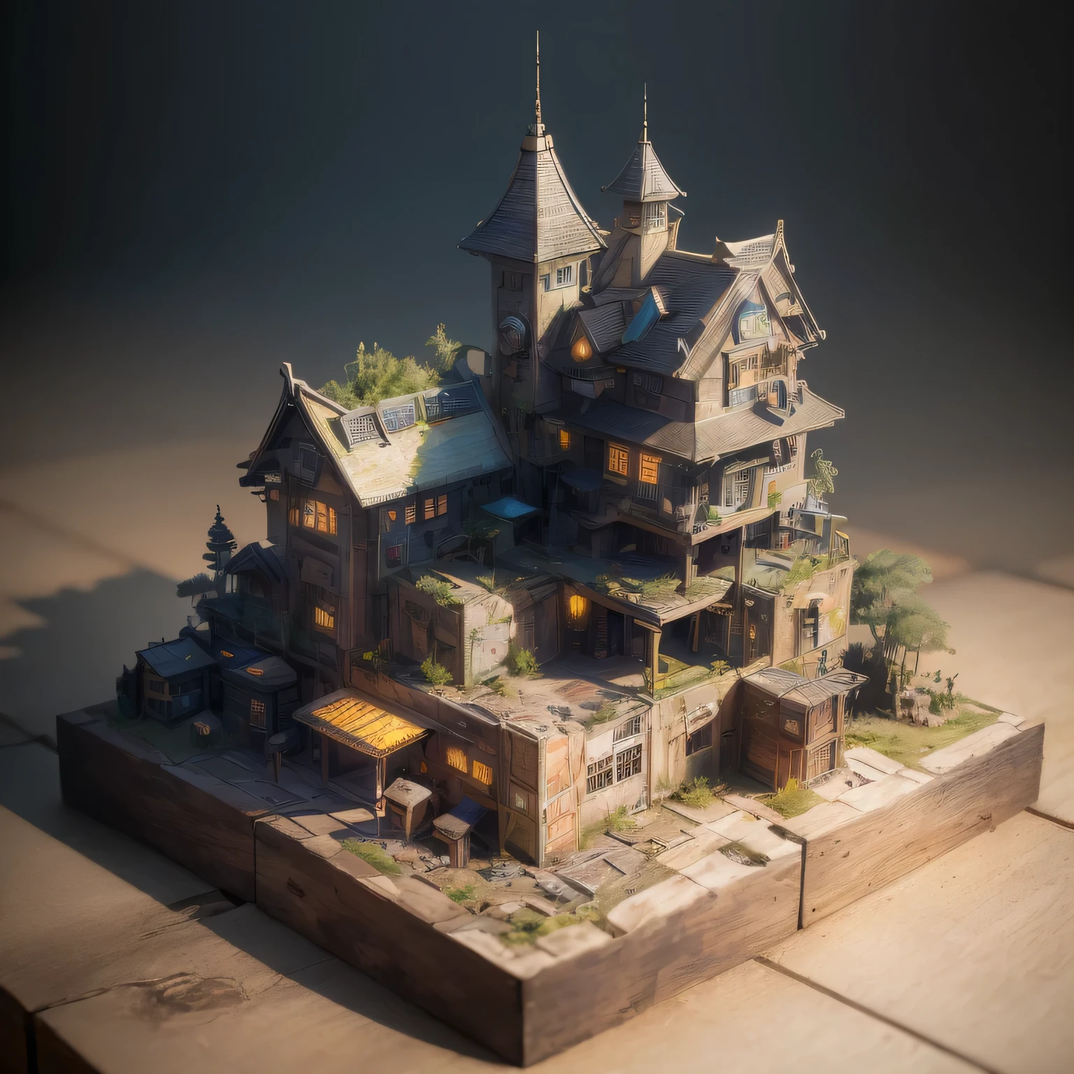6558年Lunar soil realistic model, (bifurcation, original photo, best quality, masterpiece:1.4),SteampunkCyberpunk6820 City,(CyberpunkLunar soil light:1.3), Lunar soil (related to land),(in a small nature box:1.3),Isometric, small nature, landscape on foundation,landscape,