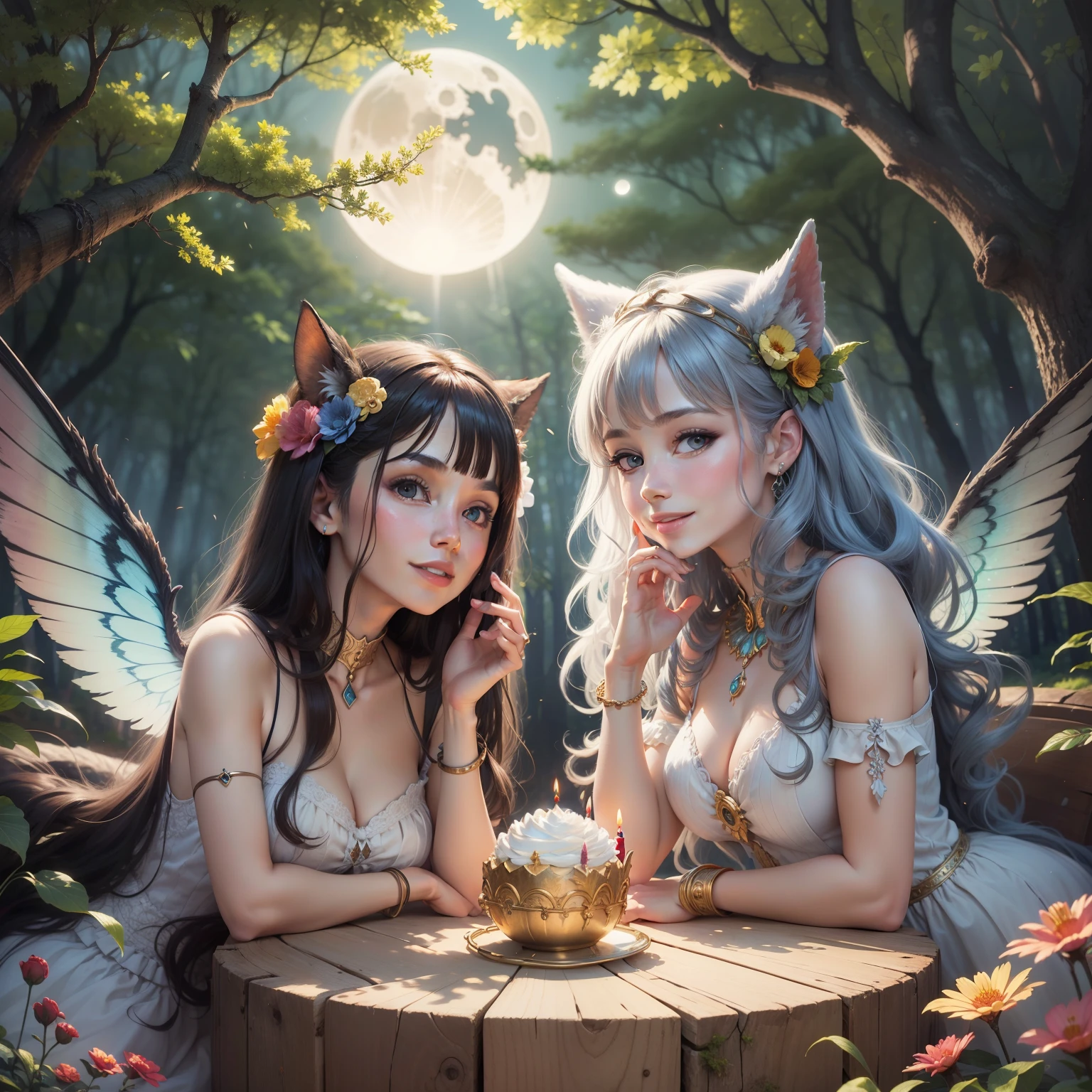 Sun and Moon, Beautiful Smile, Beautiful Fantasy Art, Angels and Fairies, Birthday Party with Friends in the Forest, Astrology, Visions, Wonder Art