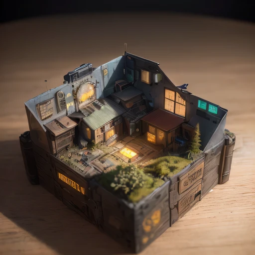 2558年Lunar soil realistic model, (bifurcation, original photo, best quality, masterpiece:1.4),SteampunkCyberpunk6820 City,(CyberpunkLunar soil light:1.3), Lunar soil (related to land),(in a small nature box:1.3),Isometric, small nature, landscape on foundation,landscape,
