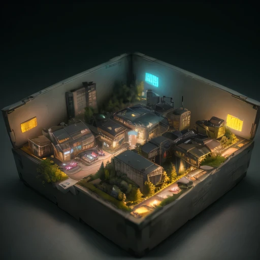2558年Lunar soil realistic model, (bifurcation, original photo, best quality, masterpiece:1.4),SteampunkCyberpunk6820 City,(CyberpunkLunar soil light:1.3), Lunar soil (related to land),(in a small nature box:1.3),Isometric, small nature, landscape on foundation,landscape,