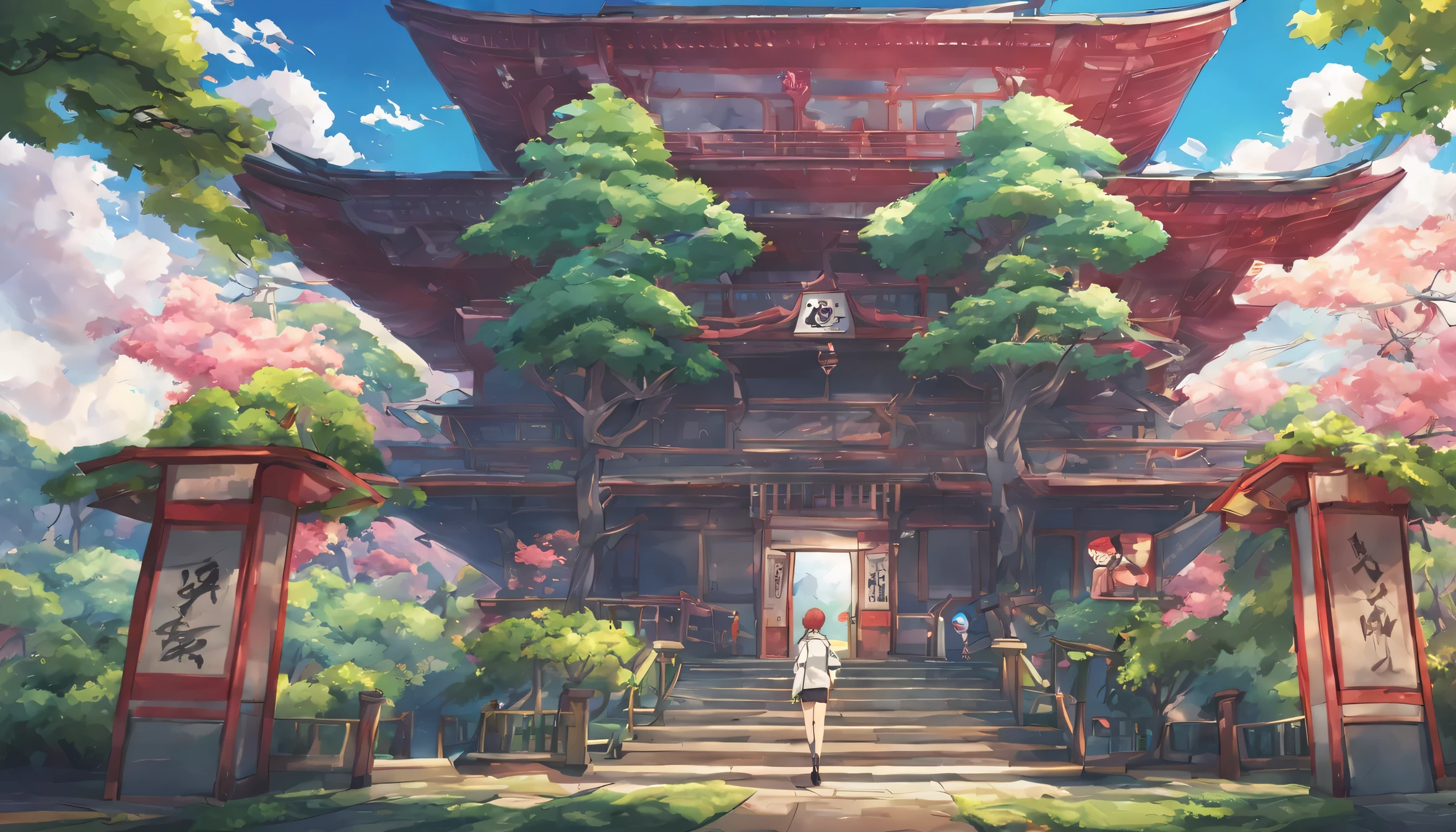 Parallel world, School, Japanese anime style,