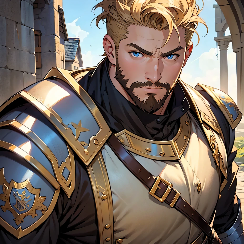 Fantasy,One Man,Blonde with a beard,Black Armor