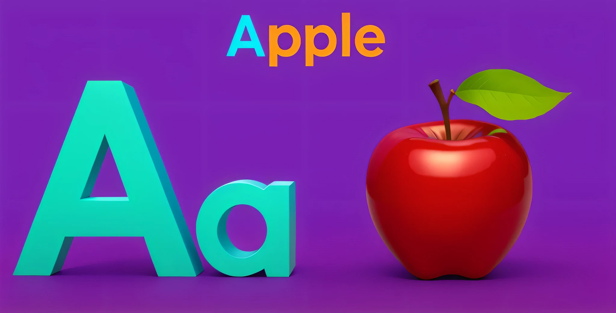 a close up of a red apple with a green leaf next to a blue letter, the letter a, letter a, an apple, with apple, apple, dapple, apples, 🐋 as 🐘 as 🤖 as 👽 as 🐳, alpha, letter s, motion graphic, app, apple orange, apple logo, profile pic, apple design, c 4 d style