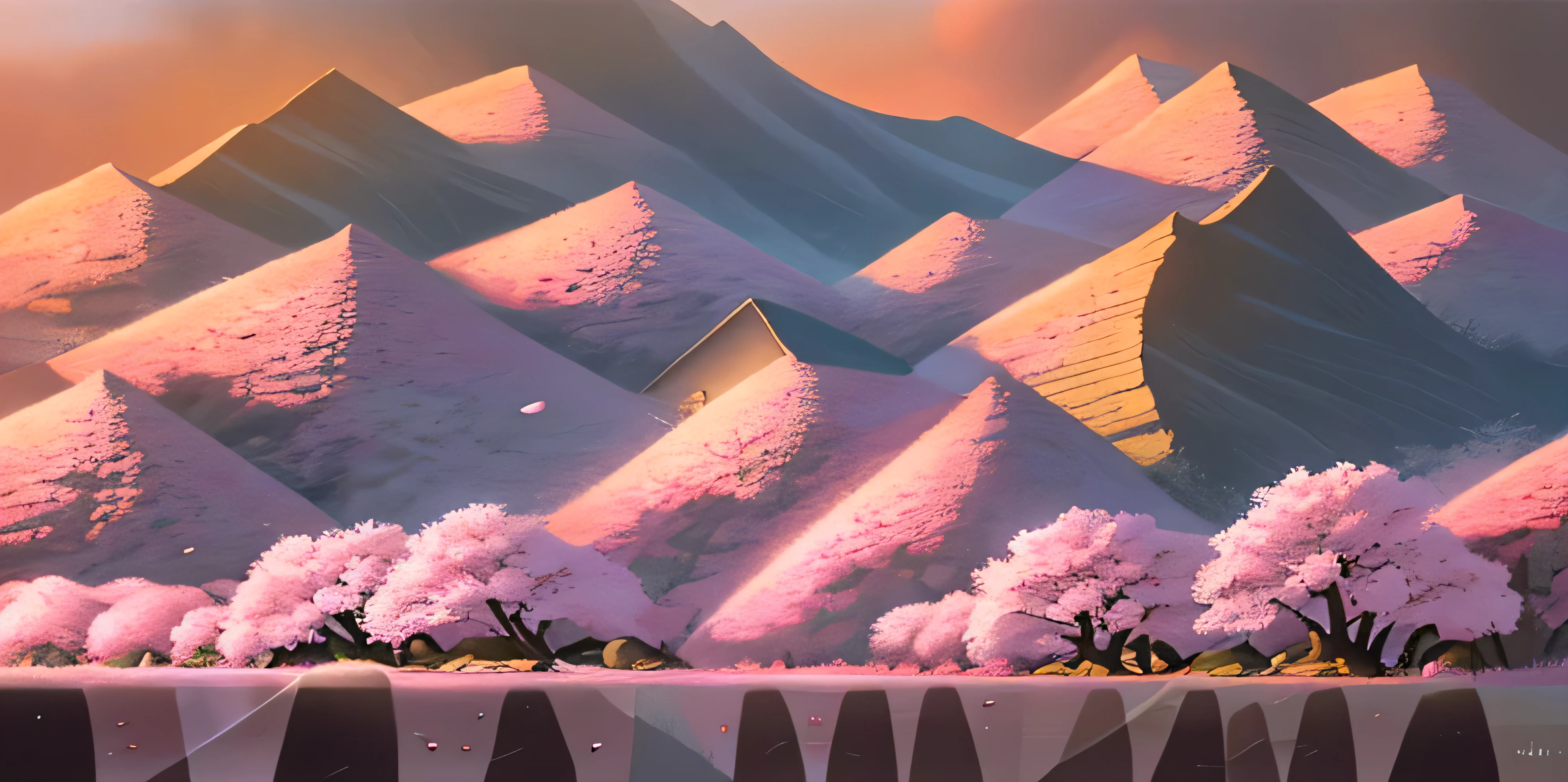 cherry blossom forest