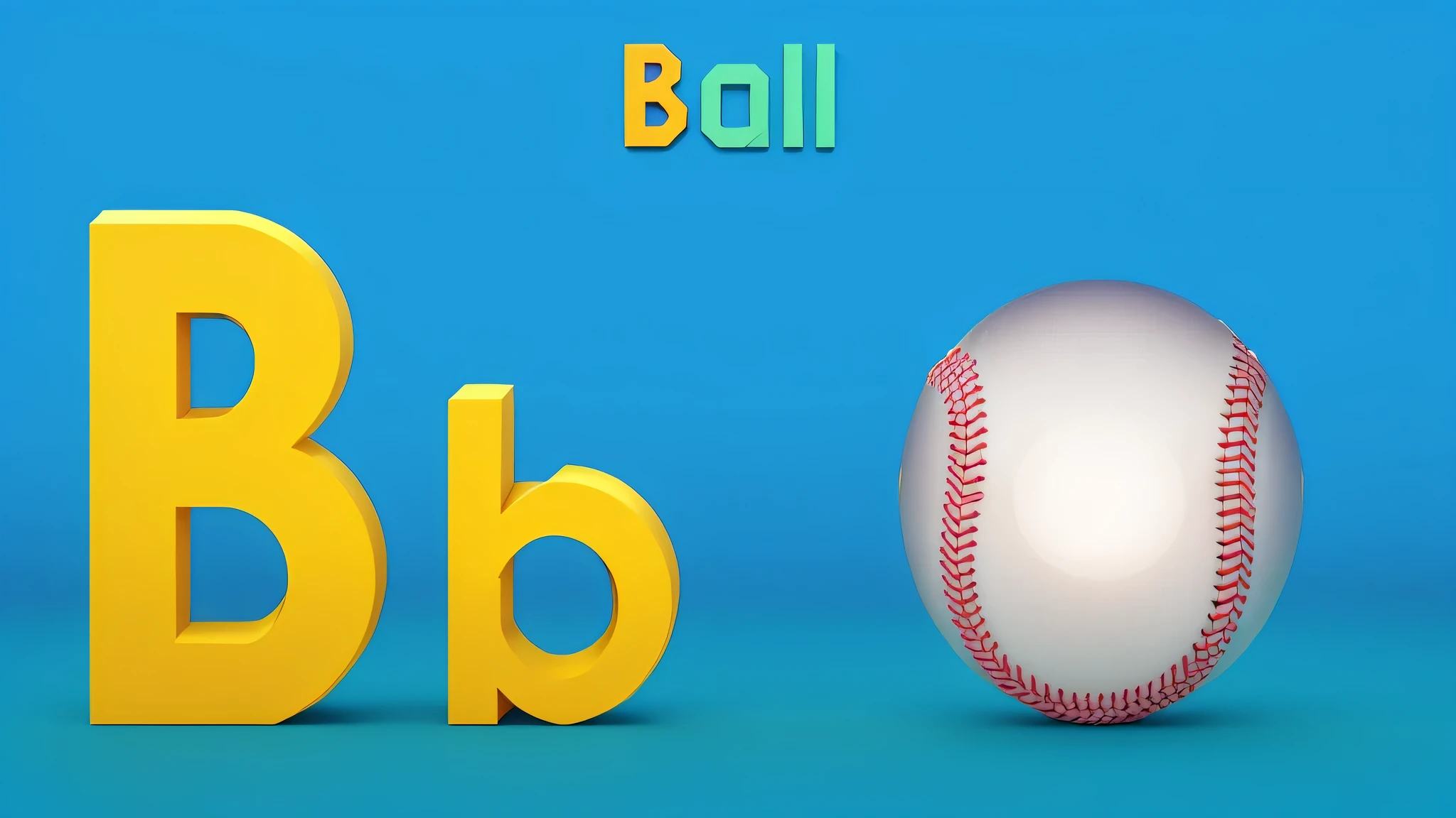 arafed baseball and the letter b are shown in this image, ball, launching a straight ball, banner, baseball, 3 d icon for mobile game, bold 3 d, 3 d bold, c 4 d style, created in adobe illustrator, c 4 d ”, motion graphic, 2 d cg, digital illustration, 2. 5 d illustration, baseball bat, bubble letters