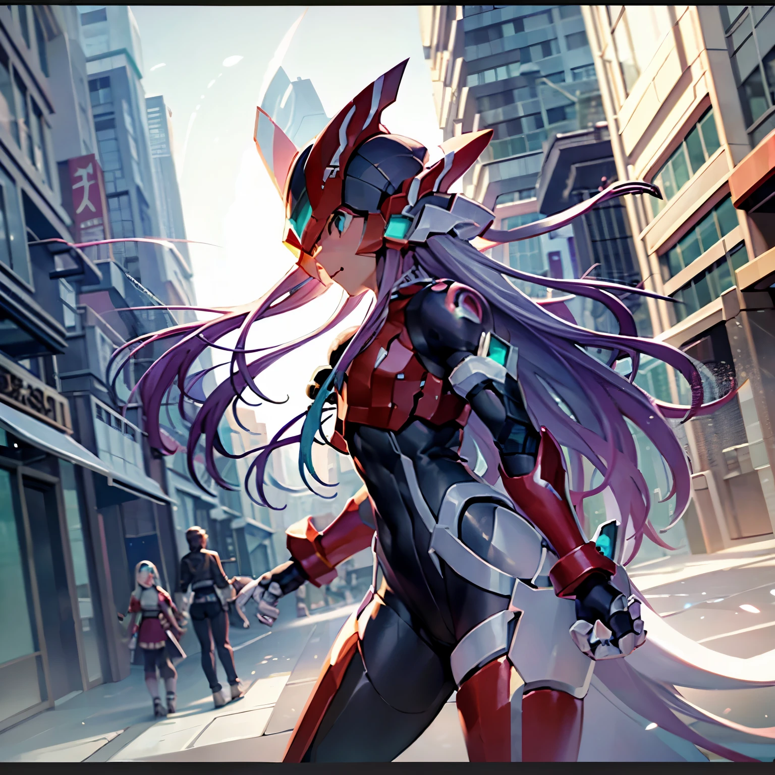 megzeromyth2023, 1boy, long white hair, red armor, green energy sword, 8k, uhd, best quality, masterpiece, sitting on the border of the top of a building Tokyo - bak cyberpunk city at the background, ssci - fi, fantasy, intricate, very very beautiful, elegant, neon light, highly detailed, digital painting, artstation, concept art, human anatomy, soft light, smooth, illustration, by tian zi and artgerm and greg rutkowski and alphonse mucha and loish and WLOP
