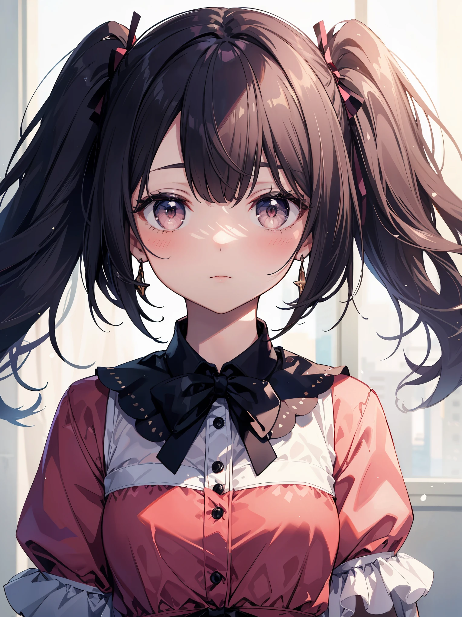 (High resolution, highest quality:1.2), shine, Soft contours, beautiful picture, 1 girl, cowboy shot, (soft focus:1.5) in the foreground, (Blurred foreground:1.2), shallow depth of field, delicate blur, subtle transitions, depth and atmosphere, masterpiece,surreal,32K,Highly detailed CG Unity 8K wallpaper, highest quality, masterpiece, highest quality,
masterpiece, highest quality,
Gertrud Barkhorn, 1 girl, brown twin tails, blush all over the face, pink dress,