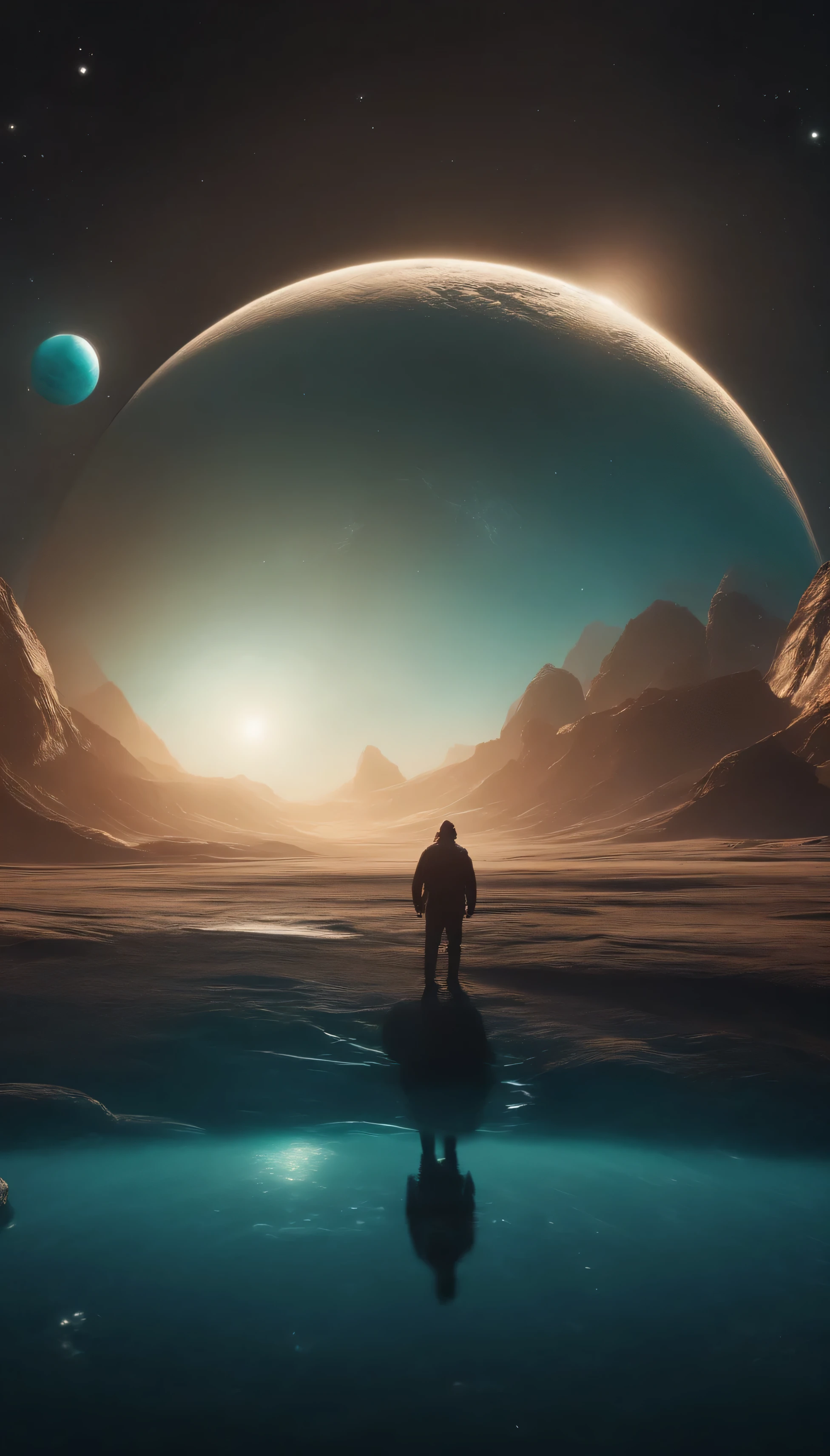 cyberpunkt style, 8K image quality, uranus from far away