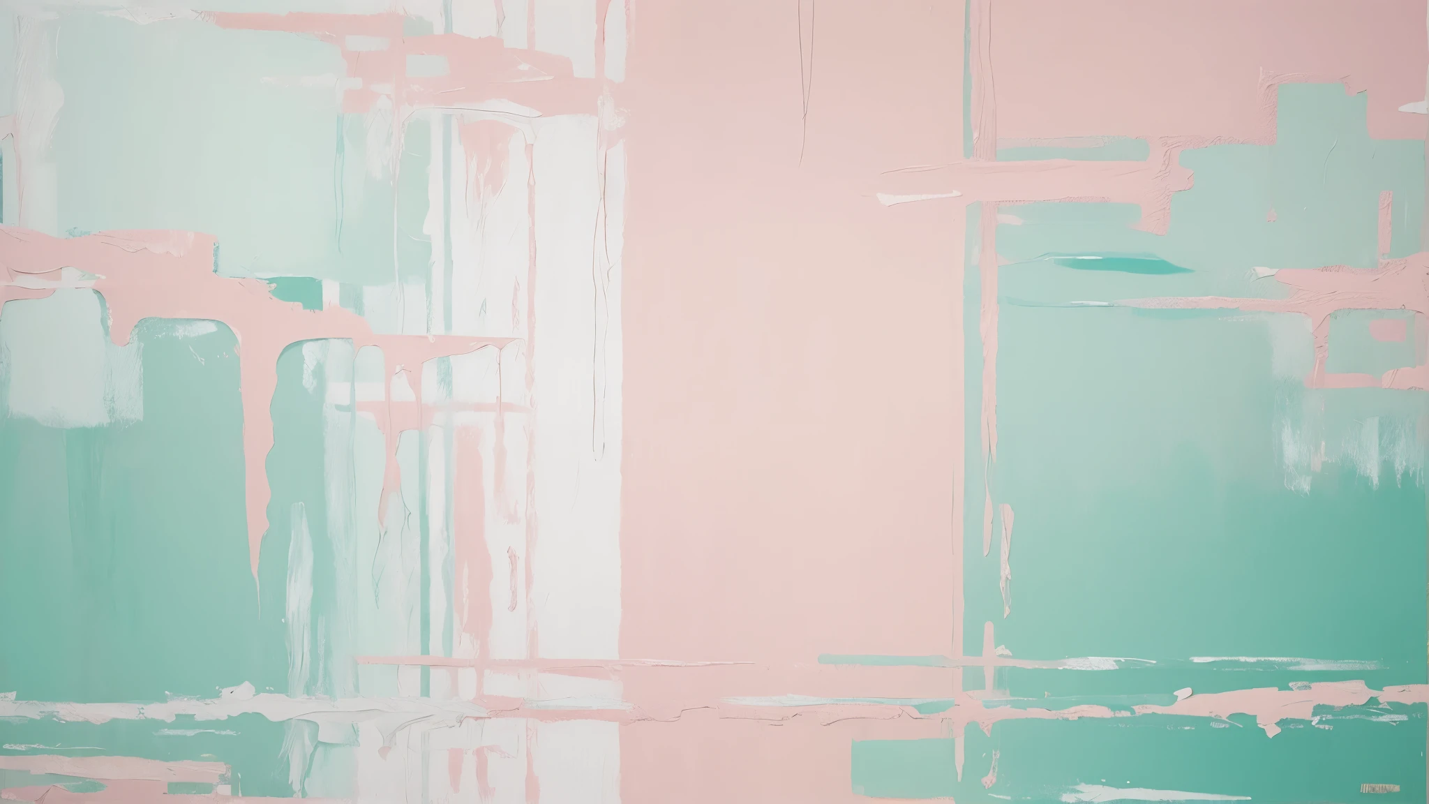 (abstract painting:1.4), theme color is pale pink, accent color is bright mint green, gentle, calm, refreshing, the season is spring