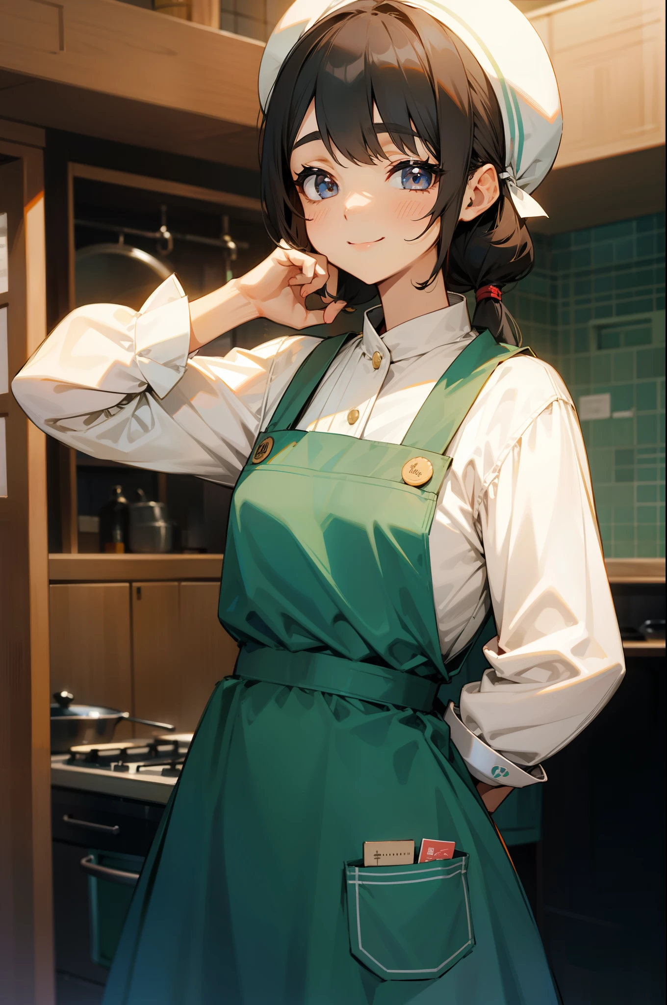 Cook、female、apron、smile、kitchen