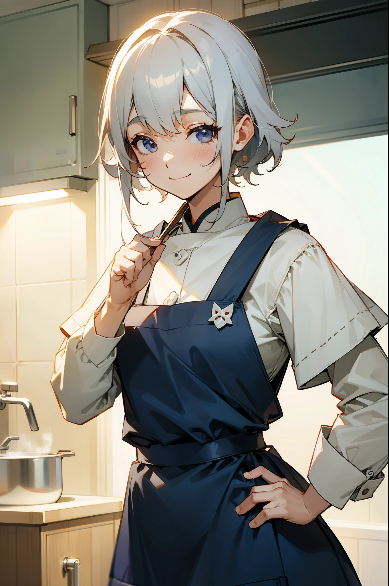 Cook、female、apron、smile、kitchen
