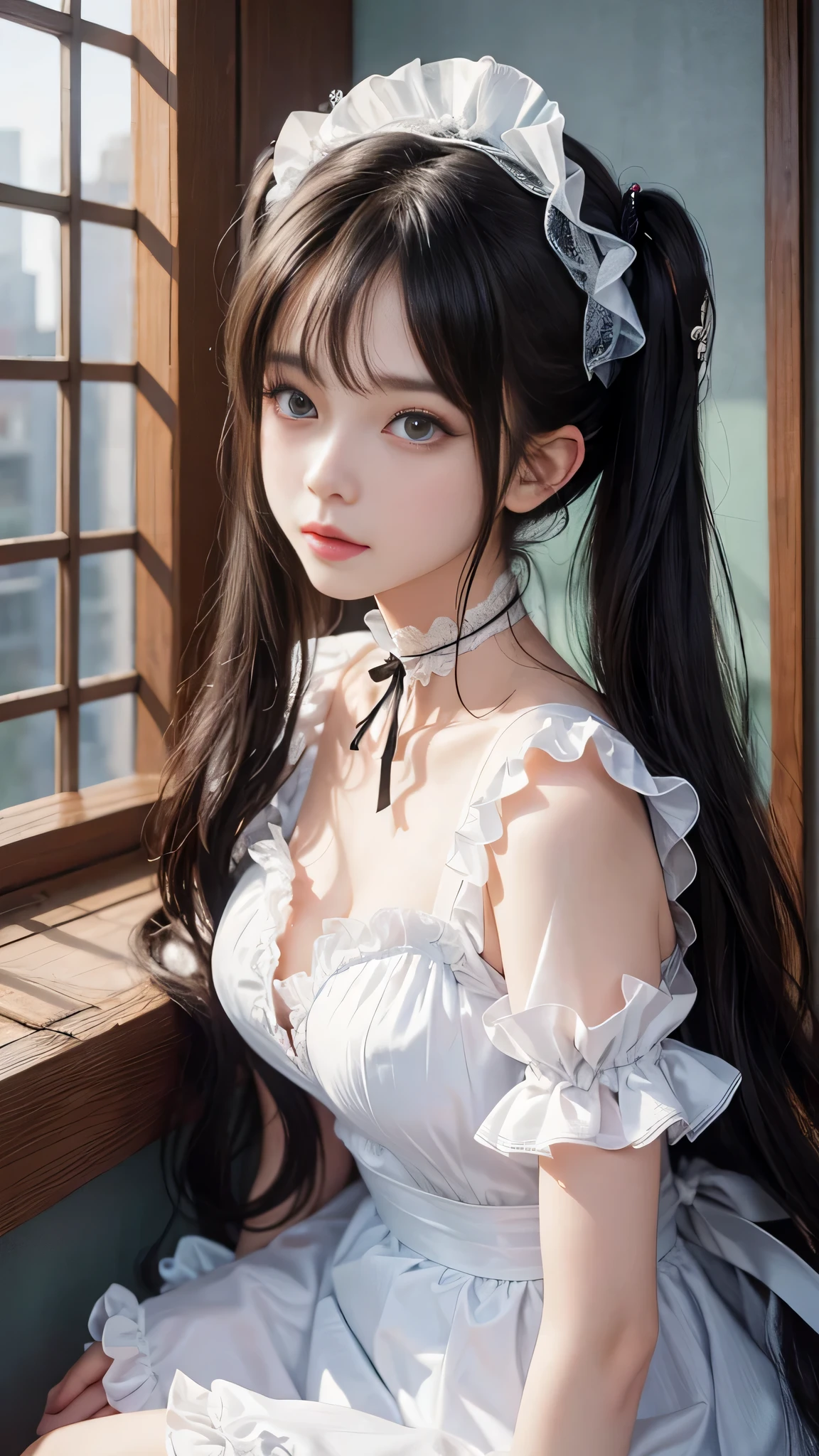 (Close-up:1.4)、(RAW shooting:1.2)、(photorealistic:1.4)、(masterpiece:1.3)、(highest quality:1.4)、solo、7 head and body、(slender and beautiful girl)、cute、(beautiful detailed eyes)、(charming big eyes)、(beautiful double eyelids)、8K、Velvet bunny costume、velvet、Bunny girl black costume、bunny girl figure、bokeh background、 Blurred feeling、 transparent material shoulder strap、 girl&#39;s room、smile、happy eyes、white skin、pretty girl、looking at the camera、High heel、rabbit ears、(Medium chest:1.2)、(cleavage)、(full body shot)、white choker and black bow tie、White cuffs、brown hair、(small butt)、(beautiful hands)、(beautiful thighs)、cute系、(perfect anatomy:1.2)、