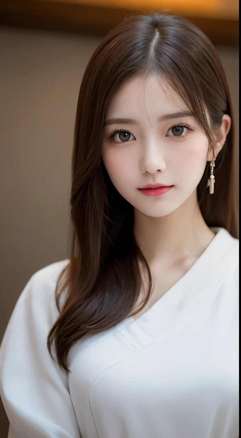 table top, highest quality, shape, Super detailed, finely, High resolution, 8k wallpaper, 完璧なダイナミックな構shape, beautiful and detailed eyes, Elegant and gorgeous Chinese clothes,straight hair,,natural color lip,smile,20 year old girl、cute、Sexy looking at camera,Always blur the background,perfect and beautiful face,Take only the face,beautiful and detailed face、slim face and style、Big eyes、elegant face、beautiful and detailed face、KPOP idol face、japan idol face、Big eyes、The top floor of a high-rise hotel、blur background、Take a full body photo、Kung fu pose using the whole body