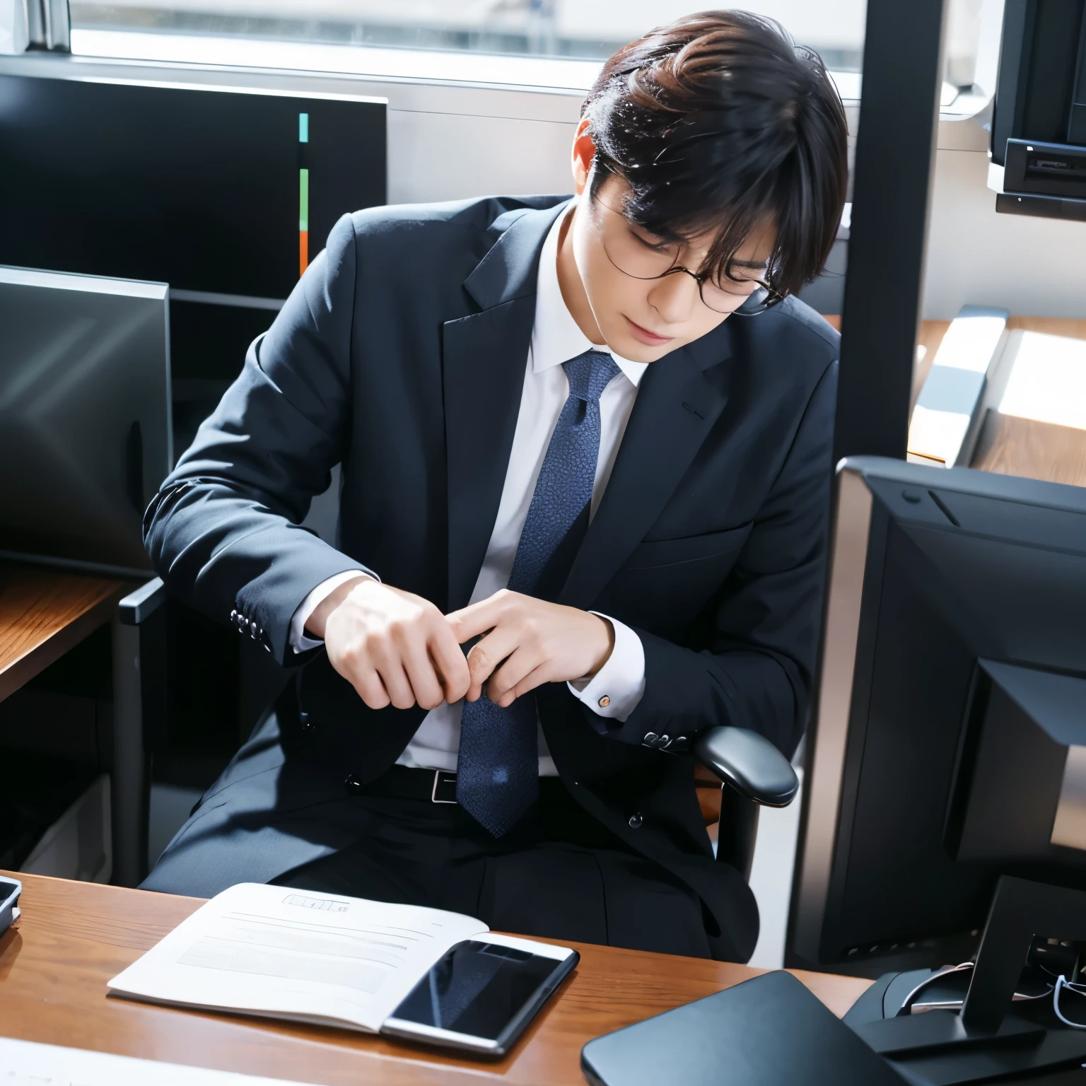 Side-by-side businessman office worker cool