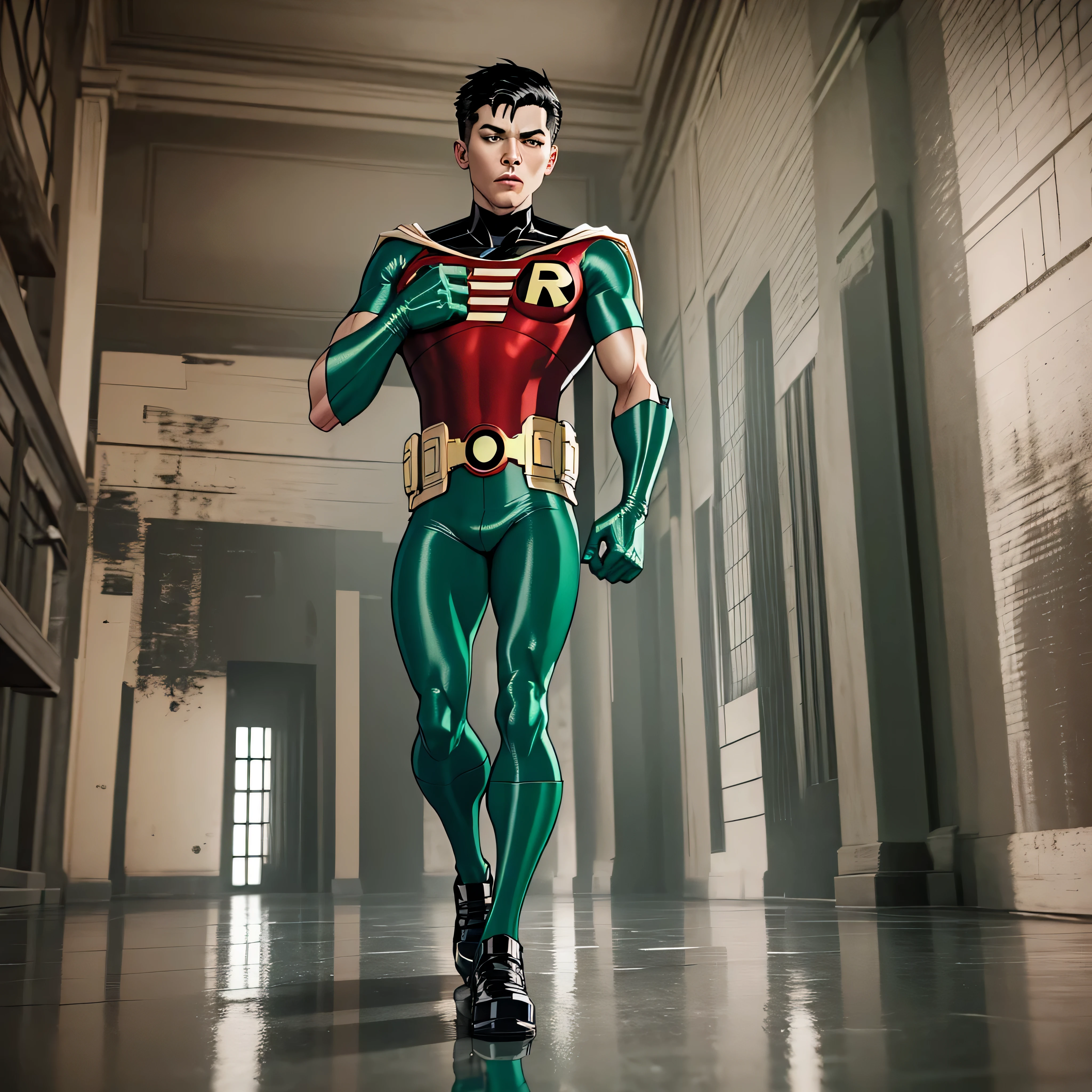 Full body image, DC Comics, Robin Dick Grayson, photo-realistic, octane render, unreal engine, ultra-realistic