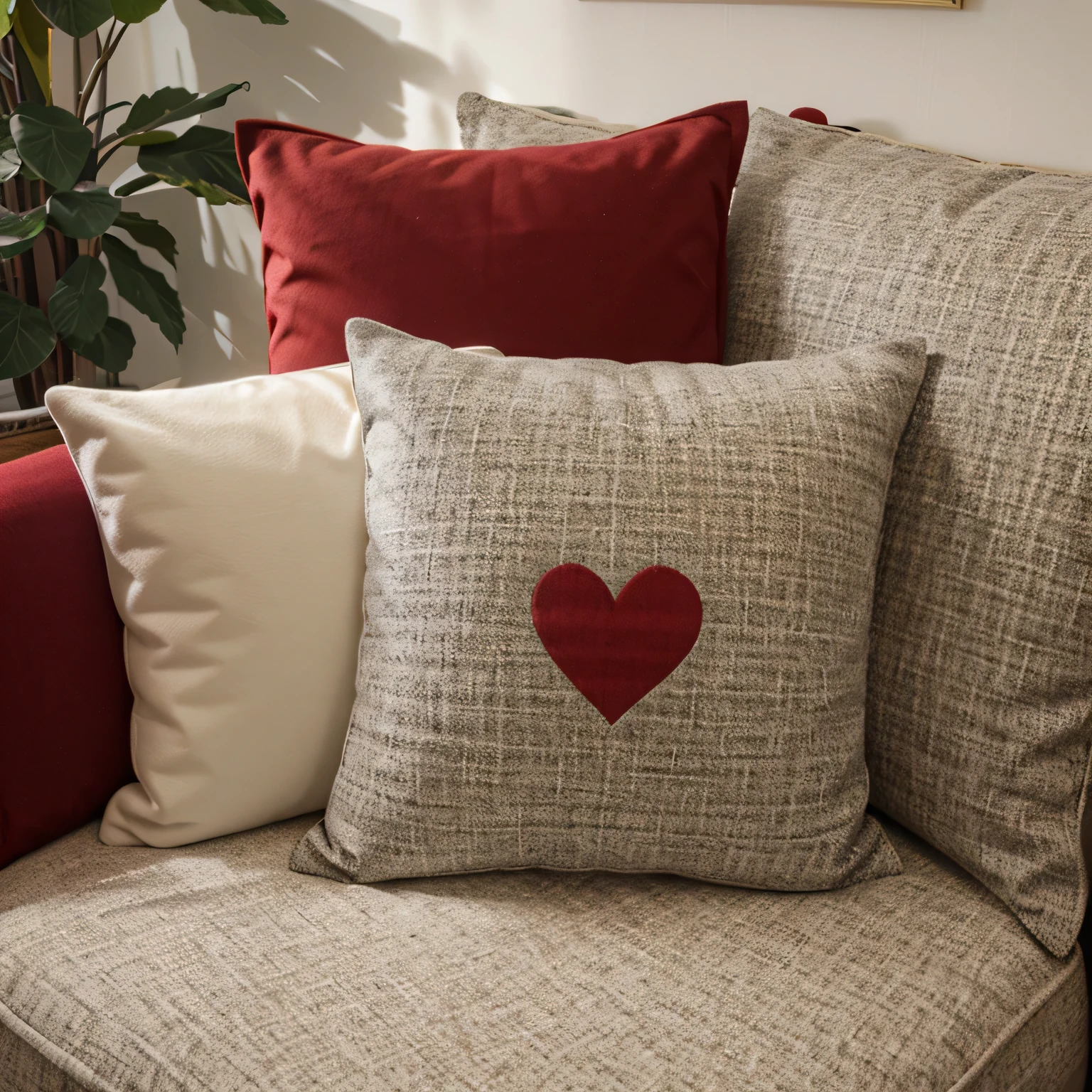 finished throw pillows, showcasing a variety of designs