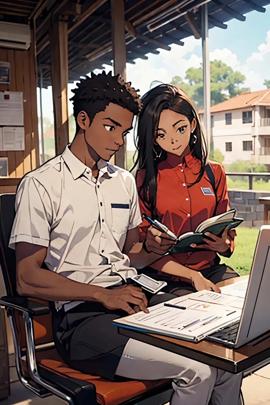 African college students doing business studies