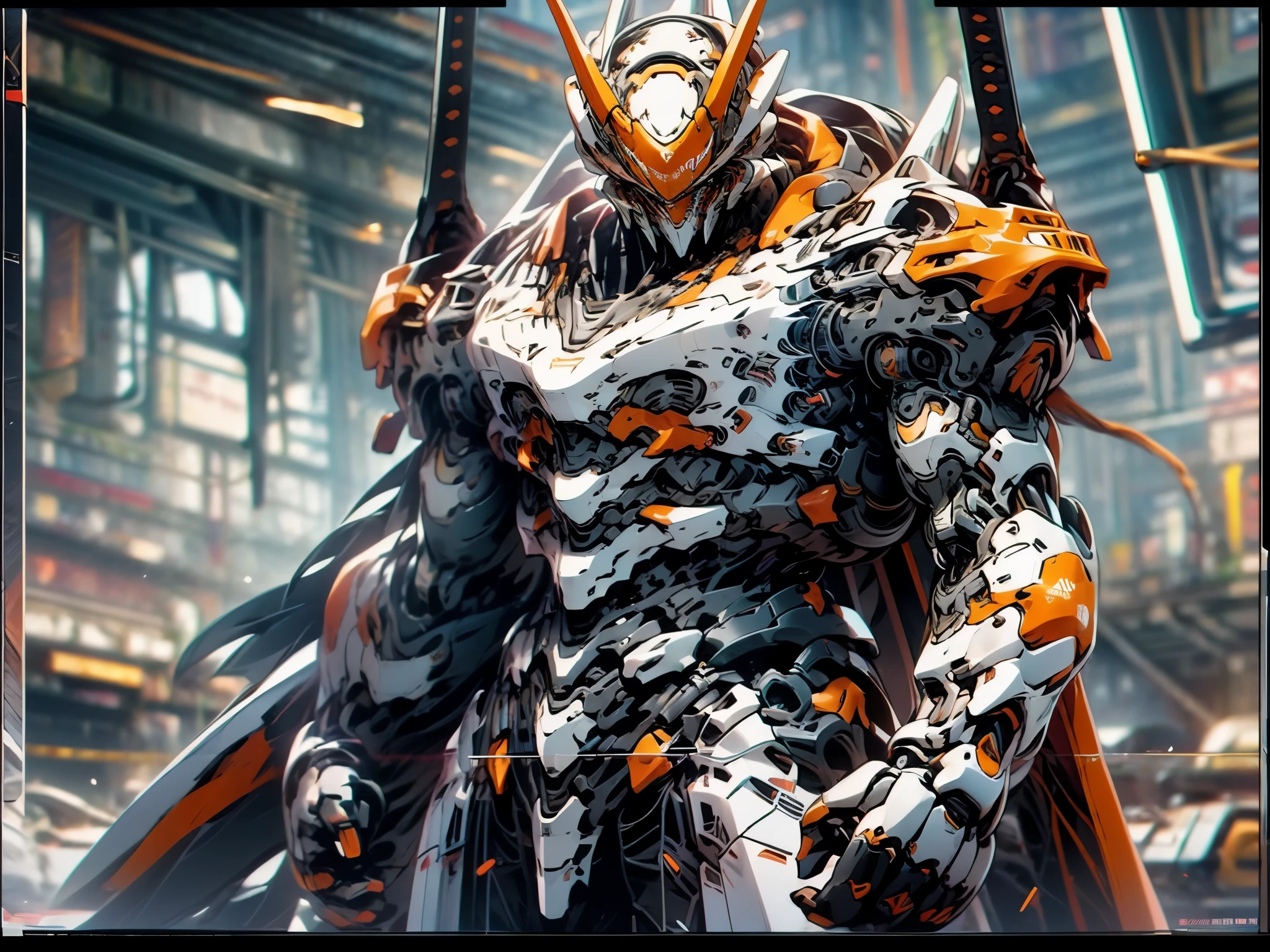Super wide photo shot, warrior mecha, Ultra High Picture, Detail, 4K HD Picture, Male