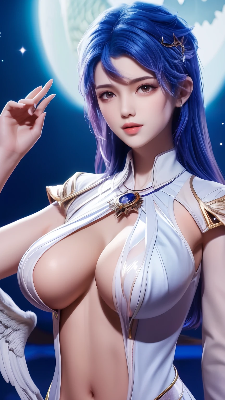 An Angel is depicted with a pale nipples and luminescent color, their skin seemingly luminescent with an otherworldly radiation. They are adorned with a pair of sparkling and beautiful wing, symbolizing their Holy nature. The scene is ethereal and enchanting, capturing the beauty and mystery of these celestial beings. Angel, pale nipples, luminescent, color, luminescent, otherworldly, radiation, sparkling, beautiful, wing, Holy, ethereal, enchanting, beauty, mystery.Upper body,whole body,huge boobs,huge breasts,Show breasts,exposing her chest,huge boobs,Show breasts,exposing her chest,huge breasts,exposing her chest,huge boobs,exposing her chest,huge ,Show breasts,exposing her chest,whole body显示,whole body显示