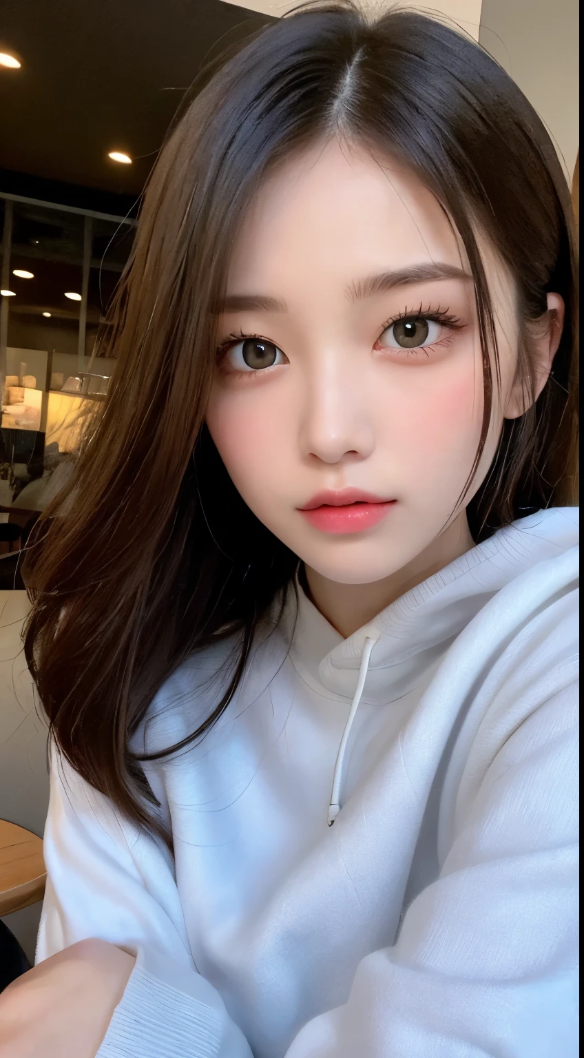 table top, highest quality, shape, Super detailed, finely, High resolution, 8k wallpaper, 完璧なダイナミックな構shape, beautiful and detailed eyes, Latest trend fashion Tokyo winter wear,medium hair, small breasts, natural color lip,20 year old girl、midnight、beautiful and detailed face、perfect and beautiful face、slim face and style,spread your arms wide,Big eyes,Take a photo from below the knees at a face angle、small face、beautiful detailed face、perfect and beautiful double eyelids