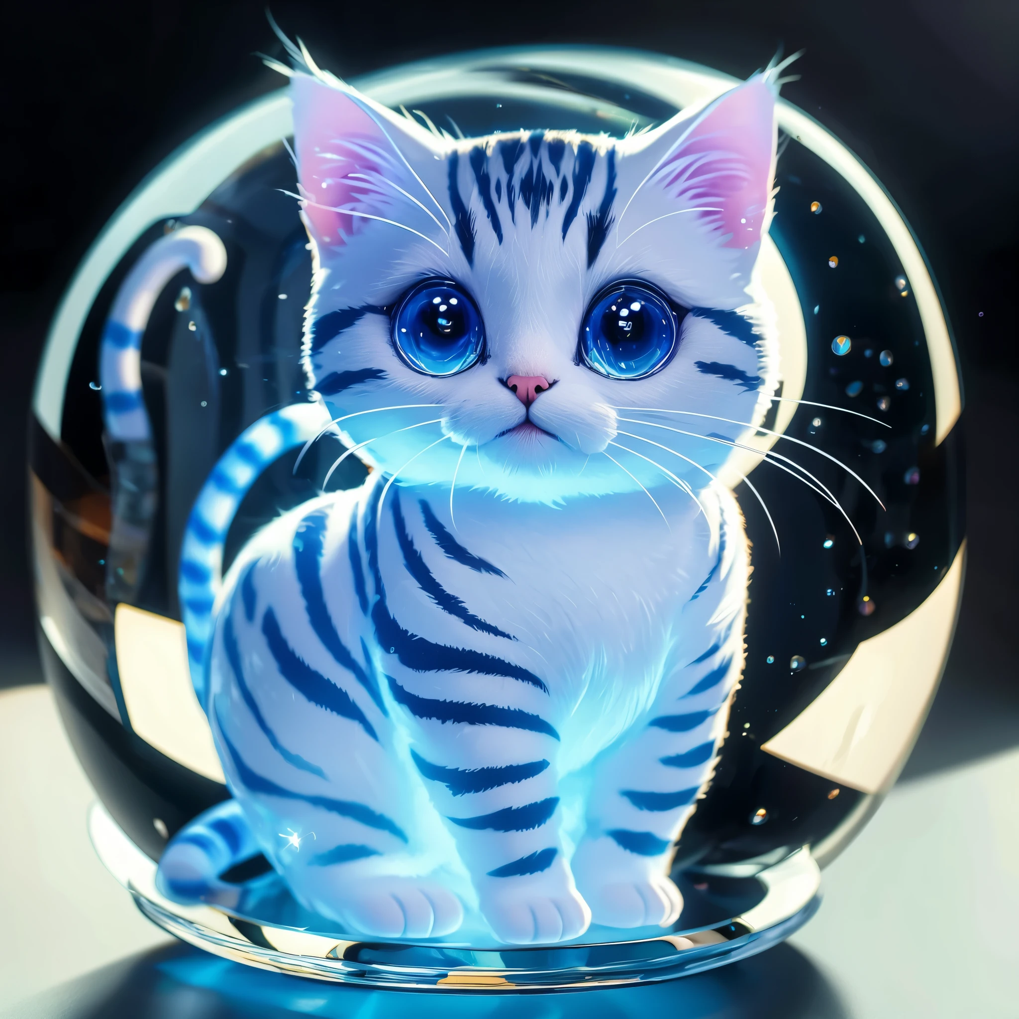 Jelly formed cat，Dreamy elements（（（masterpiece）））， （（best quality））， （（intricate details））（8k）
