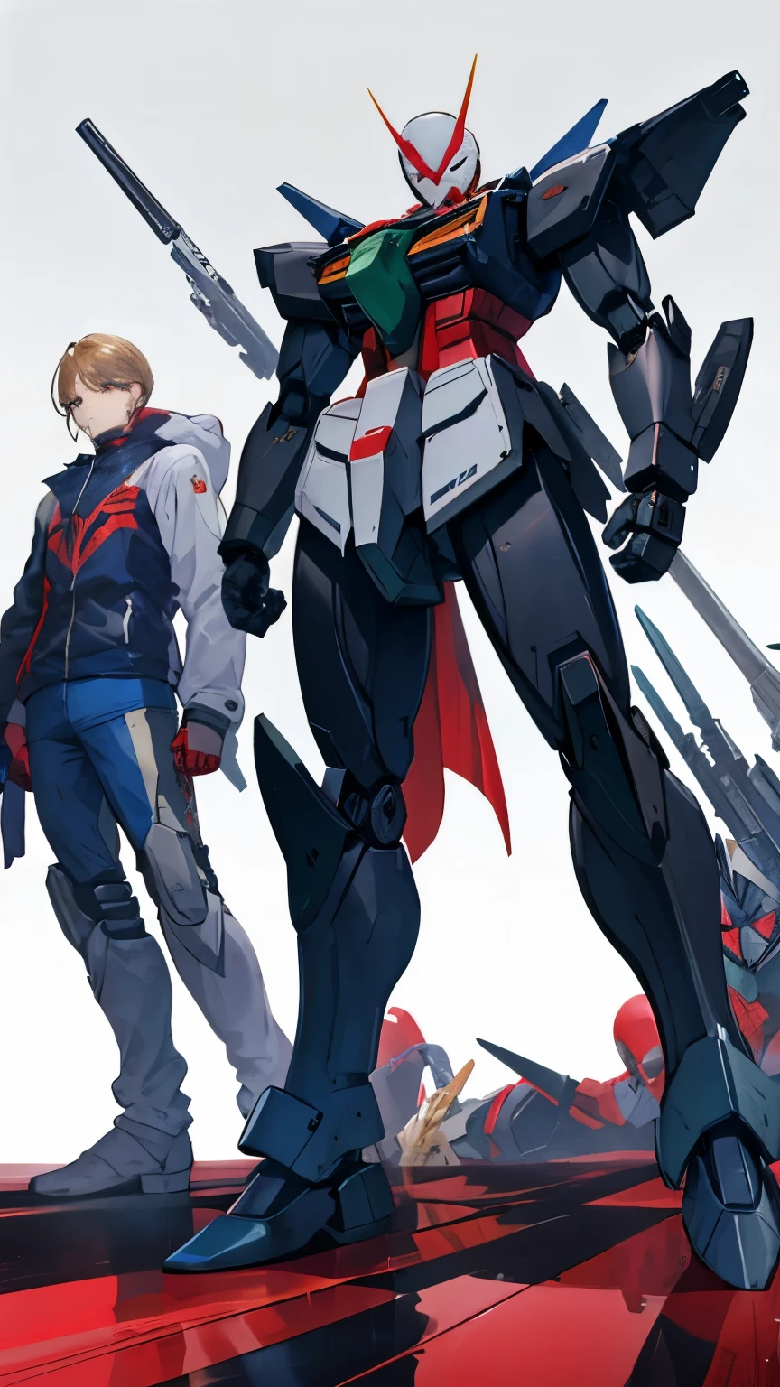 spider man, robotic suit, estilo gundam rx-78, com espadas lazer, mecha, gundam wing, games, gumpla, Japan, homem aranha