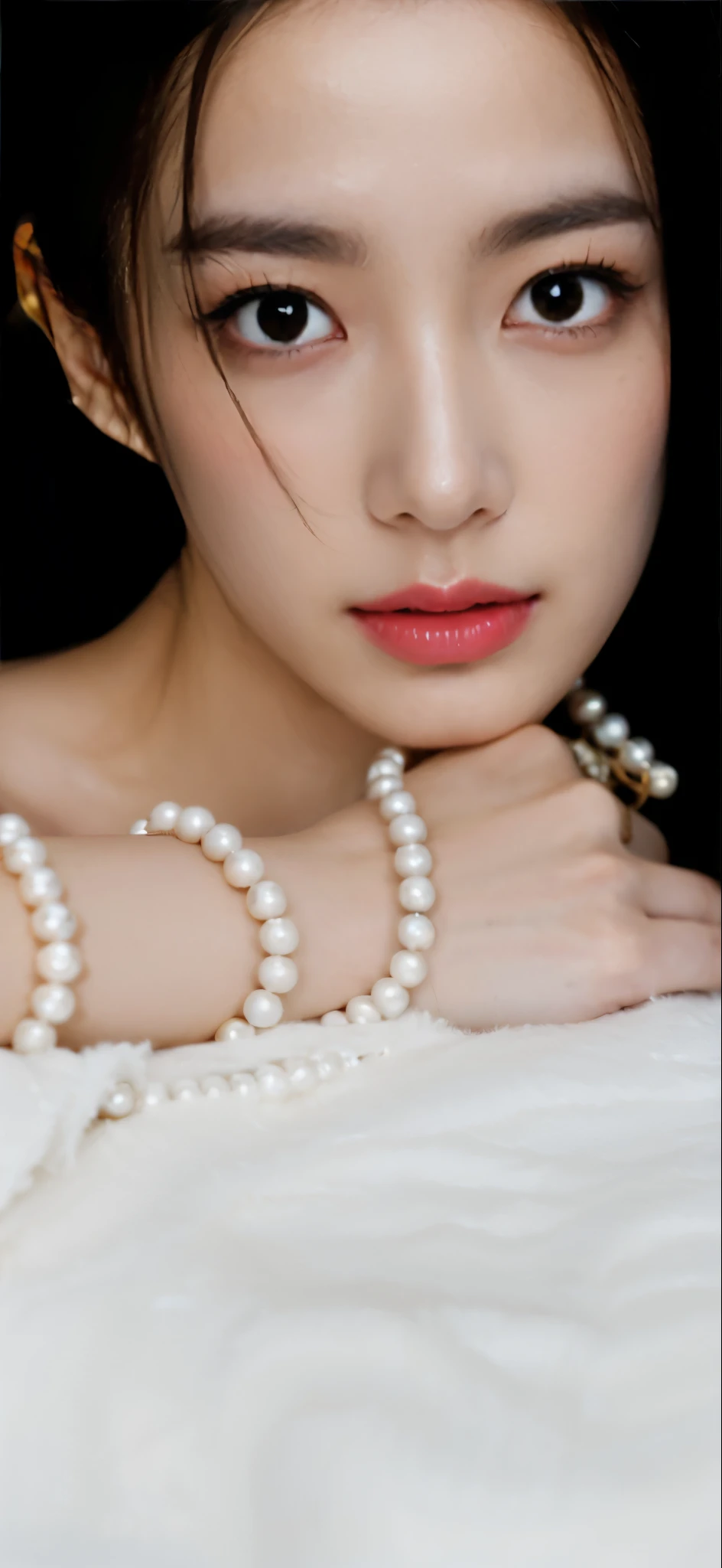 ((Masterpiece, Top image quality, high resolution、alone、shiny skin))(on the table, best quality, actual, super detailed, meticulous, high resolution, 8k wallpaper), Close-up portrait of a beautiful woman, Chariada, smiling, light brown messy hair, Perfect dynamic composition, 美丽meticulous的眼睛, Just like the cover of a fashion magazine, on campus,wearing gold glasses