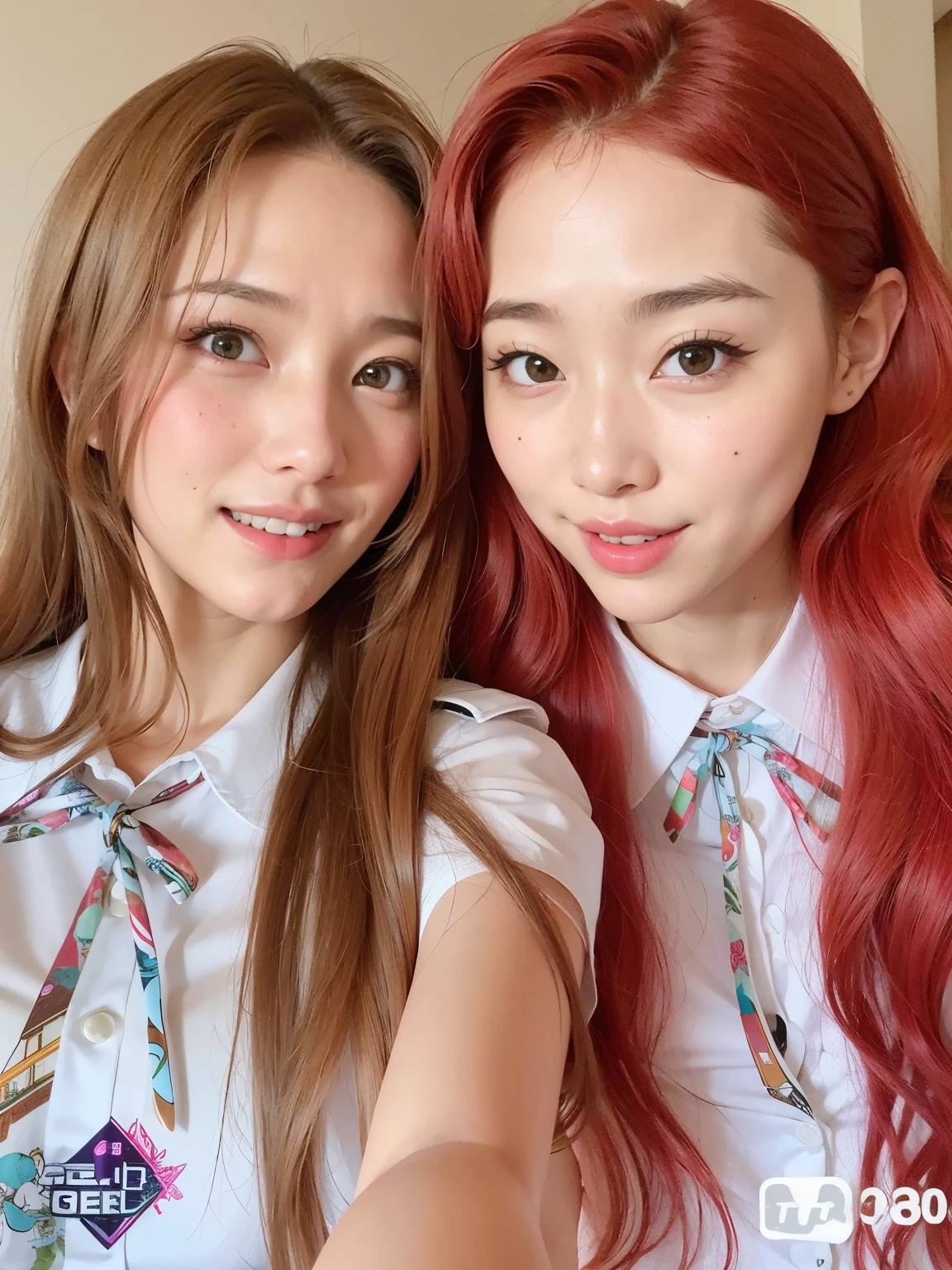Dos chicas pelirrojas posando para una foto con uniforme escolar., con hiedra, nixeu y sakimichan, ulzzang, # jefe, #jefe, con un gemelo, 8k)), 🚿🗝📝, kda y sam que, dos veces, jaeyeon nam, Ayami Kojima y Lyde Caldwell, sakimichan, rosa ?????