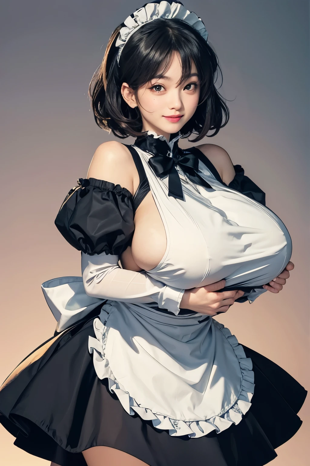 masterpiece, 4k, highquality, highresolution, gigantic breasts, smile