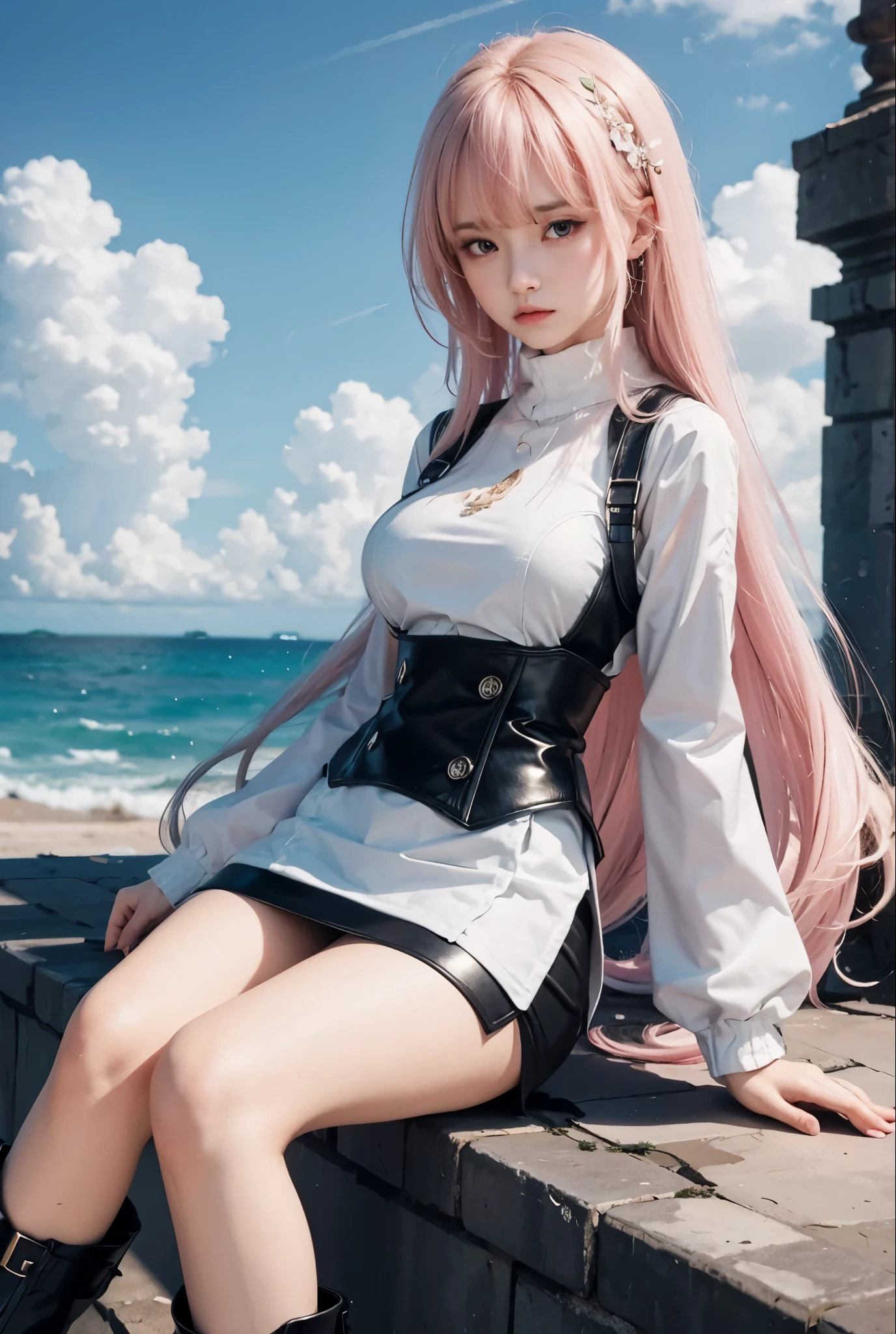 masterpiece, 4k, highquality, highresolution, gigantic breasts, frowning