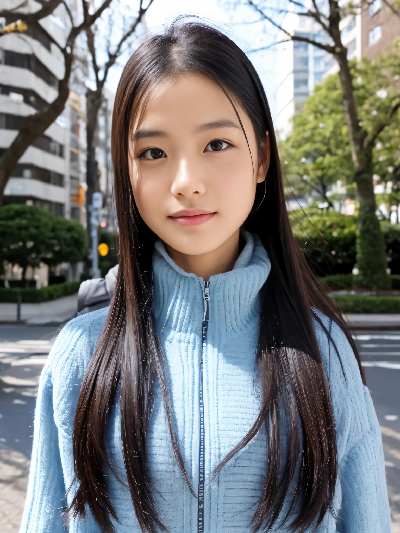 Photoreal, 8K full-length portrait, Beautiful woman, attractive look, Clear system, 16 years old, Tokyo, In 2024, spring, Shibuya in the background