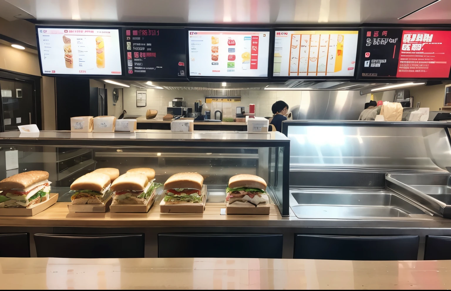 sandwich shop,Sandwich takeout restaurant,Drive-thru,Drive-thru가 있는 샌드위치 테이크 아웃