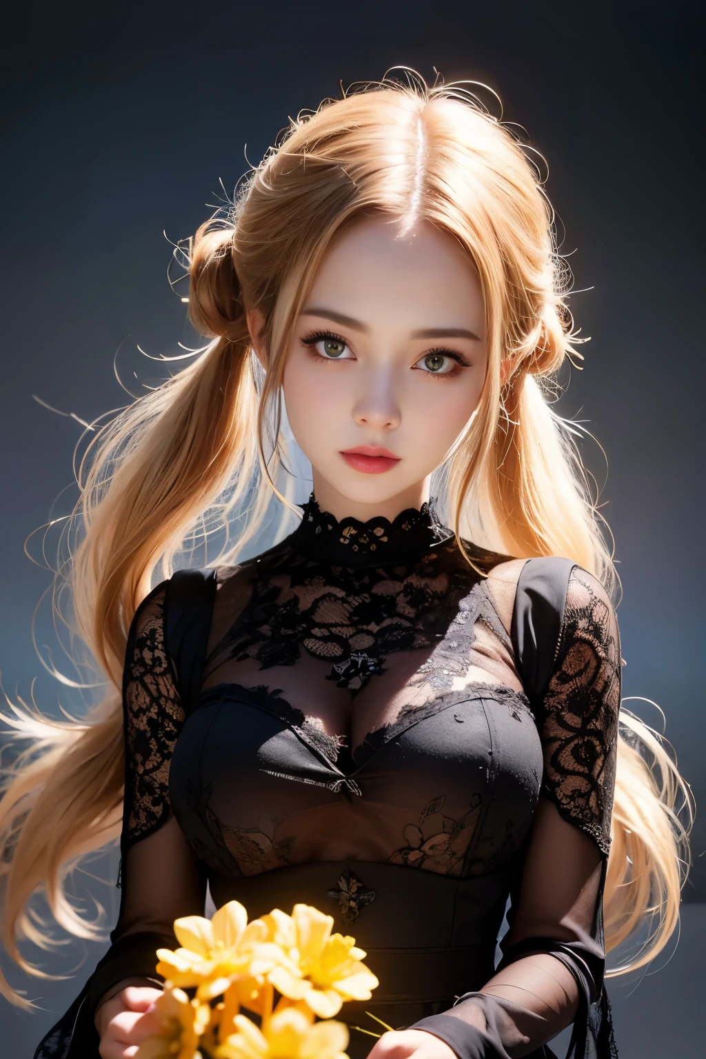 (1 girl,big beautiful breasts),gothic,twin tails,platinum hair, organza lace,gorgeous and fussy clothes,gothic, flight, green, (colorful), bold stroke, gradient blend[Graduation blend], motion blur, shimmering texture, dynamic composition, atmospheric perspective, Impressionism, , (masterpiece), (highest quality), wonderful, (beautiful and fine eyes), (finely), Depth of bounds written, Very detailed CG, original, highly detailed wallpaper, 8k raw photo, (Bright colors), cinematic lighting, (colorful), blush,