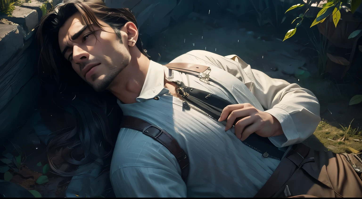 A handsome man in shock
