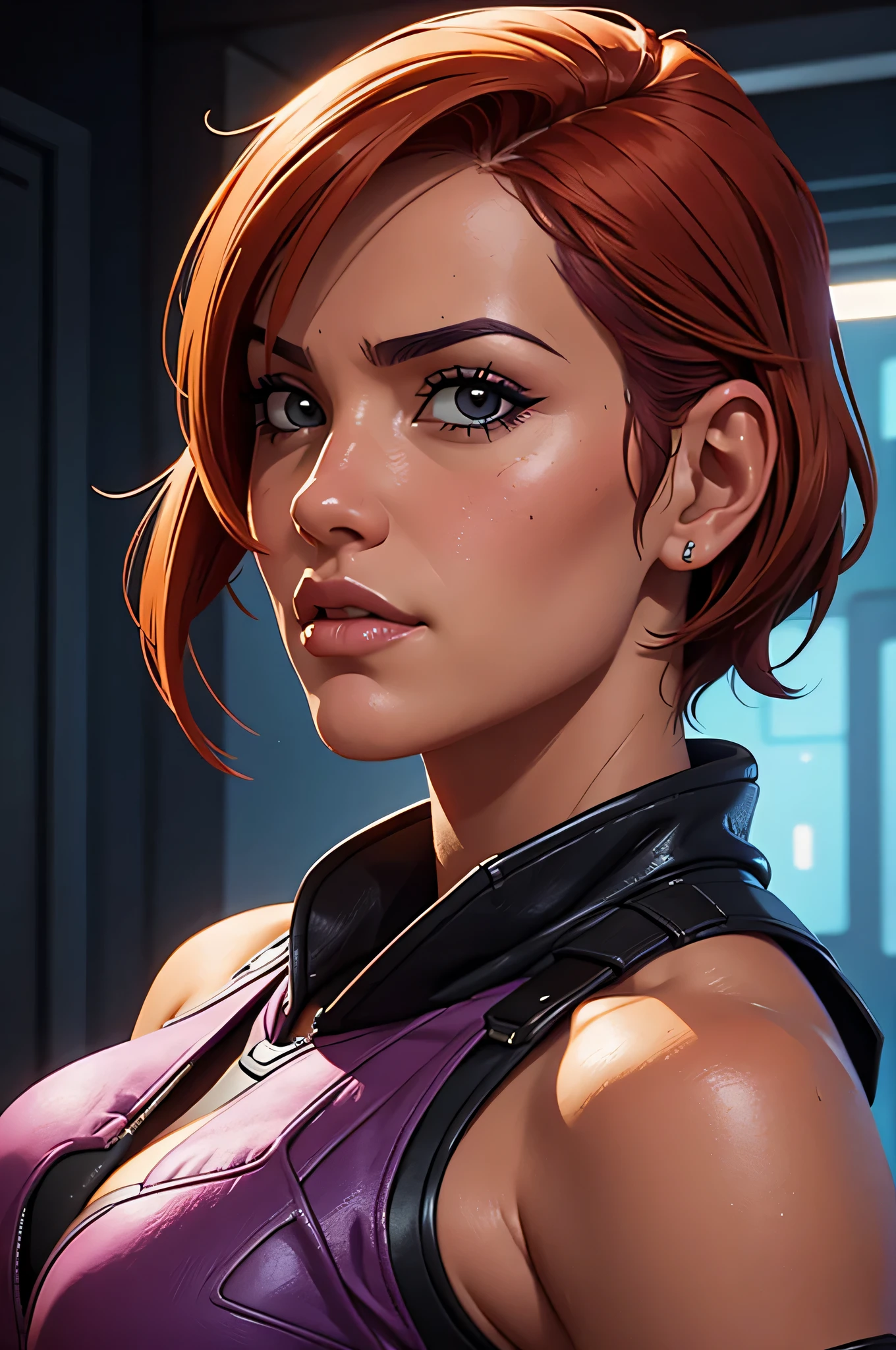sexy Sabine Wren milf, close up, portrait,