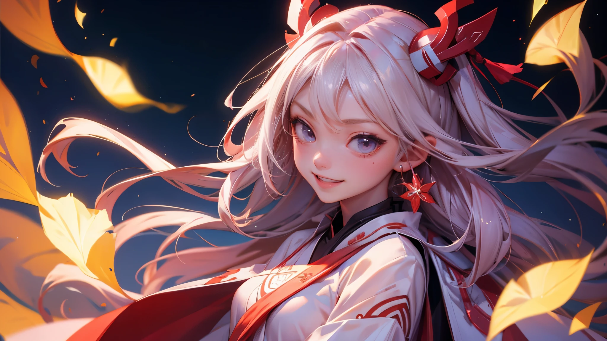 An image of Miko laughing at herself for believing in the legend and turning to leave, with a relieved and embarrassed expression on her face.
