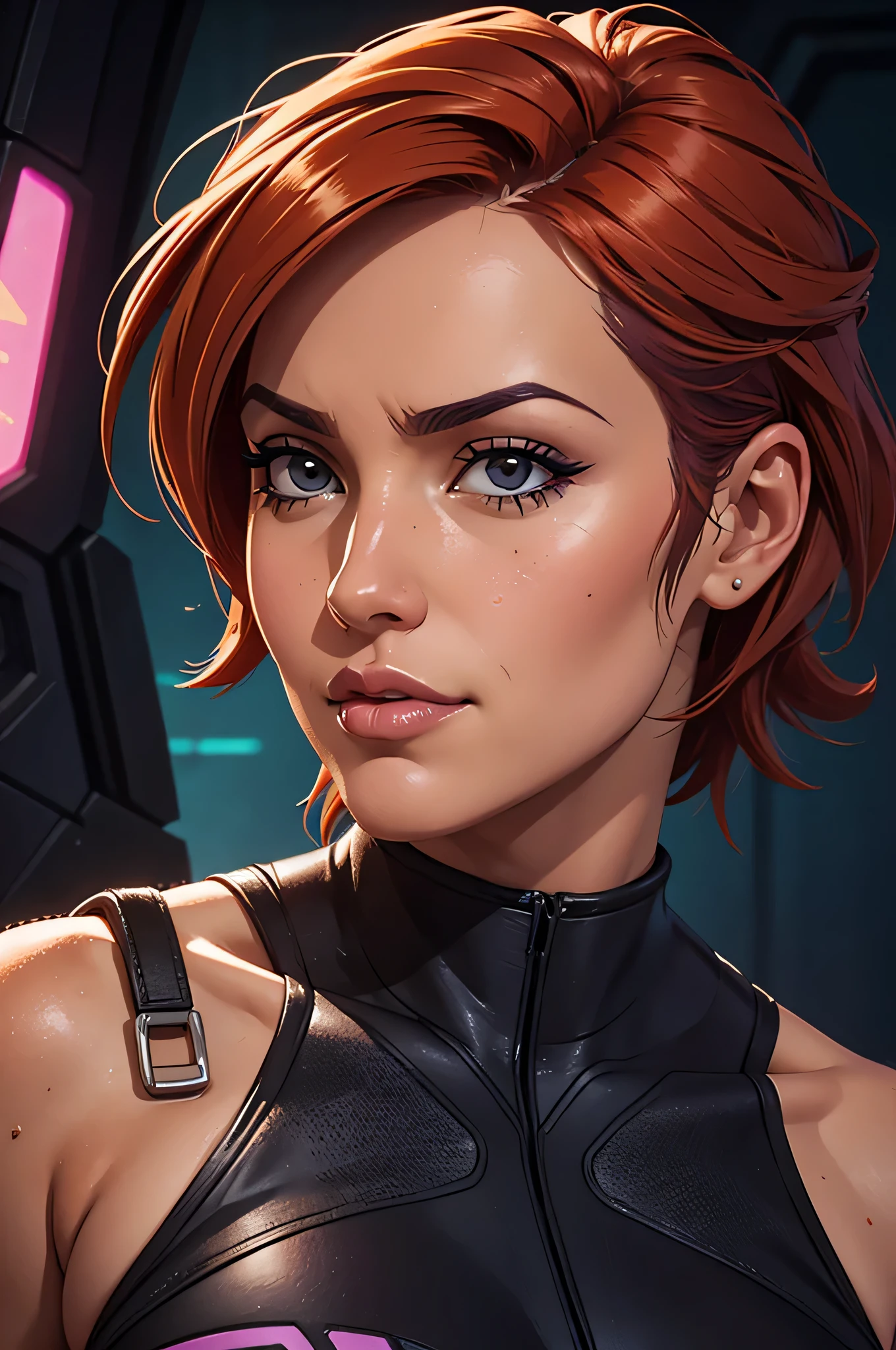 sexy Sabine Wren milf, close up, portrait,