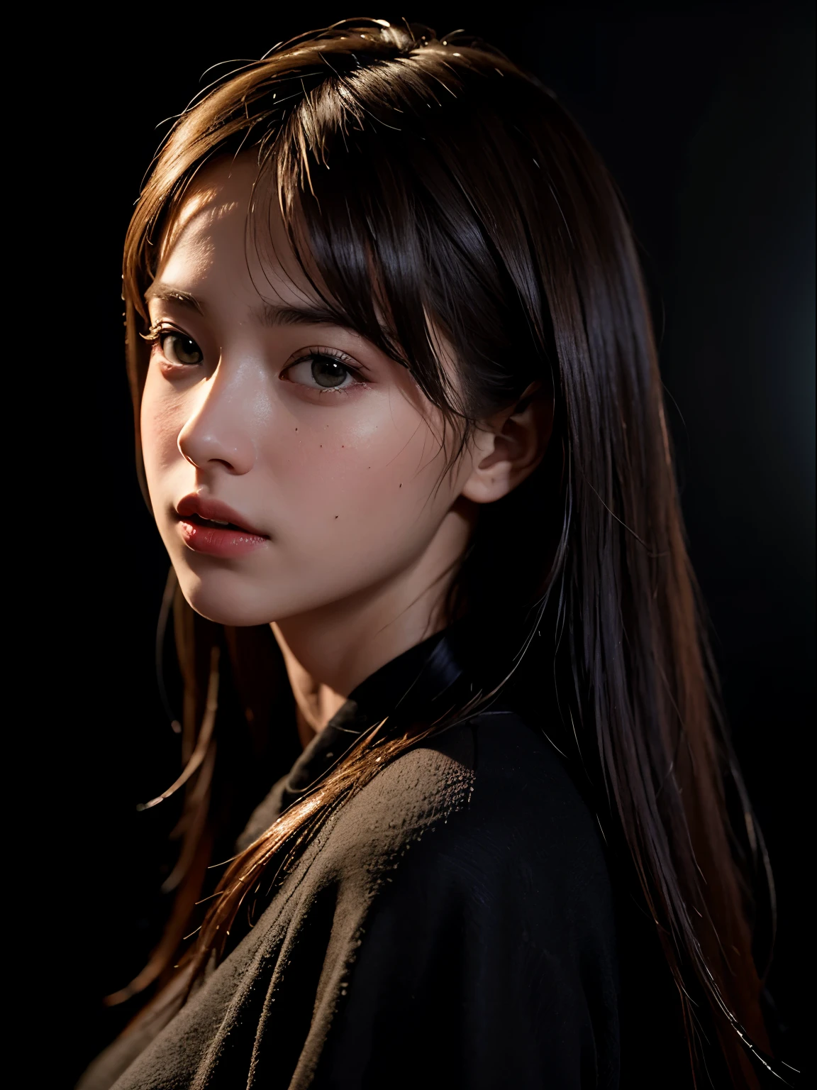 Best quality, masterpiece, ultra high res, (photorealistic:1.4), raw photo, 1girl, in the dark, deep shadow, low key, cold light