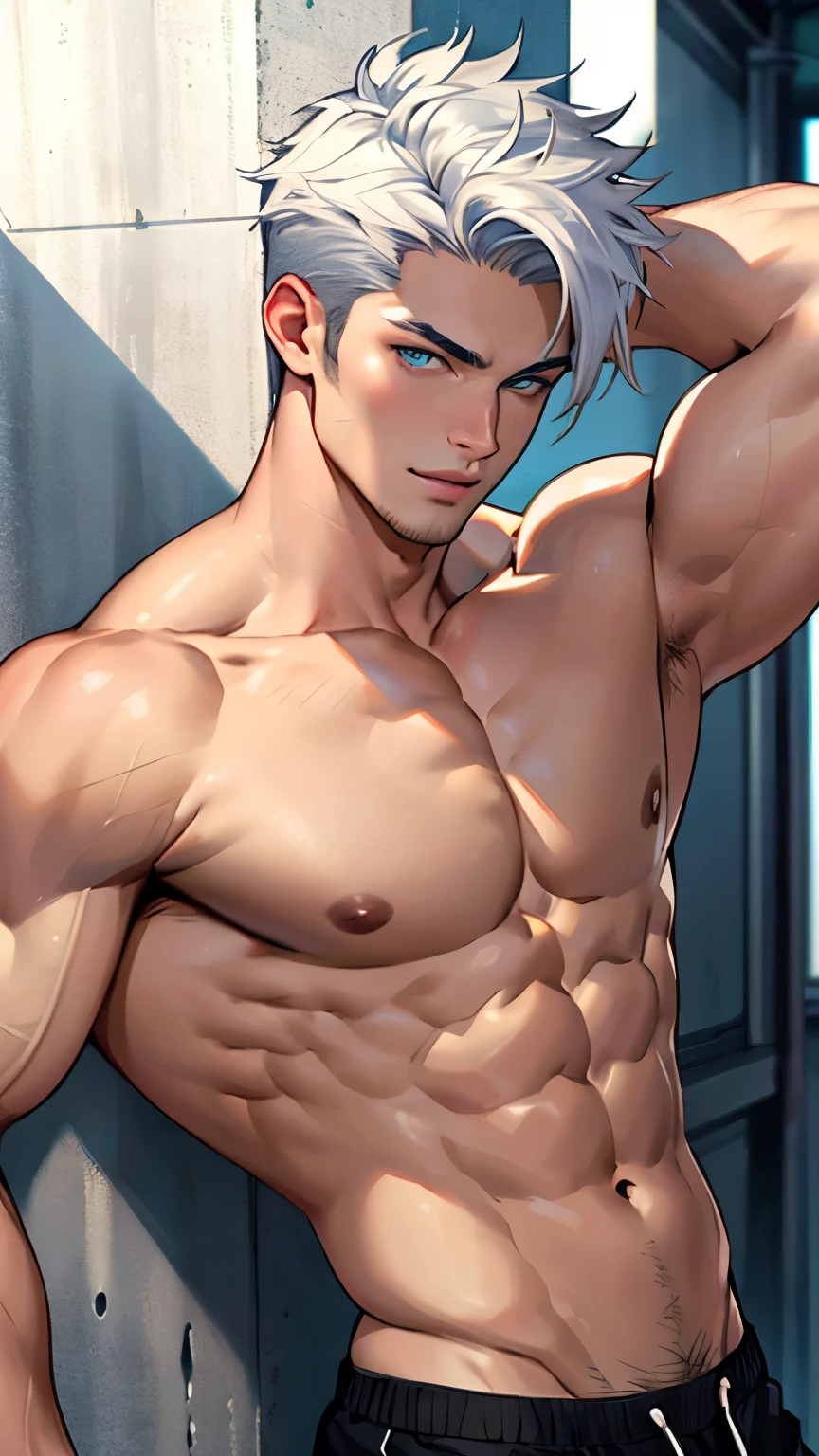 ((best quality)), ((Masterpiece)), (details), perfect face,high definition,Masterpiece,4k,detailsชัดเจน,,,หน้าhandsome,white skin,perfect body,male body,strong muscles,wavy abdominal muscles,Abs,blue eyes,white skin,ผู้ชายhandsomeที่สุดในโลก,handsome,,The coolest face,Male characters,challenge,Show off your body,Strong breasts,beautiful eyes,Look clearly..,