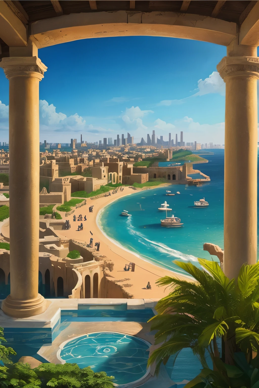 ((best quality)), ((masterpiece)), (detailed), 
The Submerged Citadel of Atlantis, under water, Gothic art, drop shadow, masterpiece, accurate, super detail, award winning, best quality, highres, 16k, 8k, 4K
